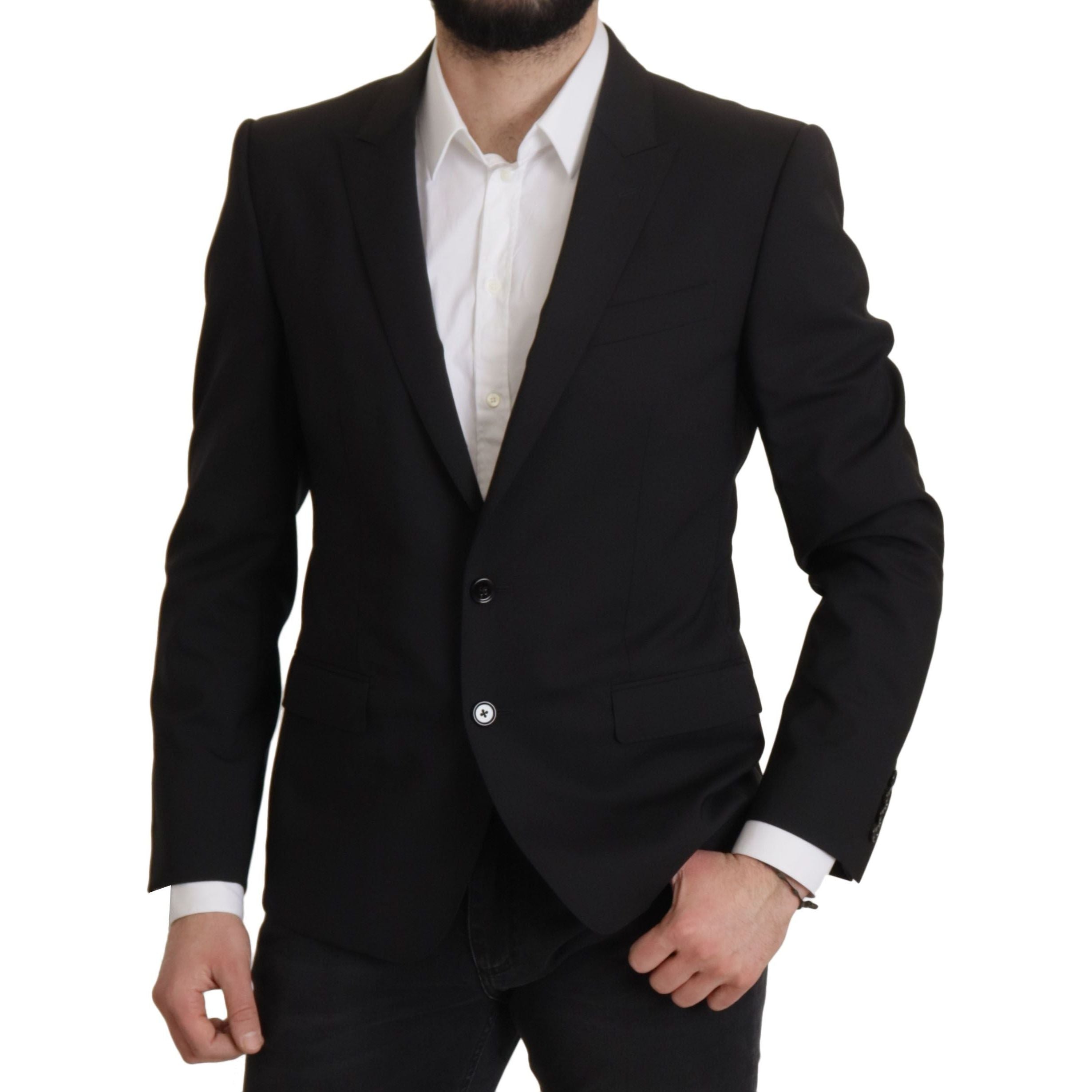 Dolce & Gabbana Black Virgin Wool Blazer Jacket