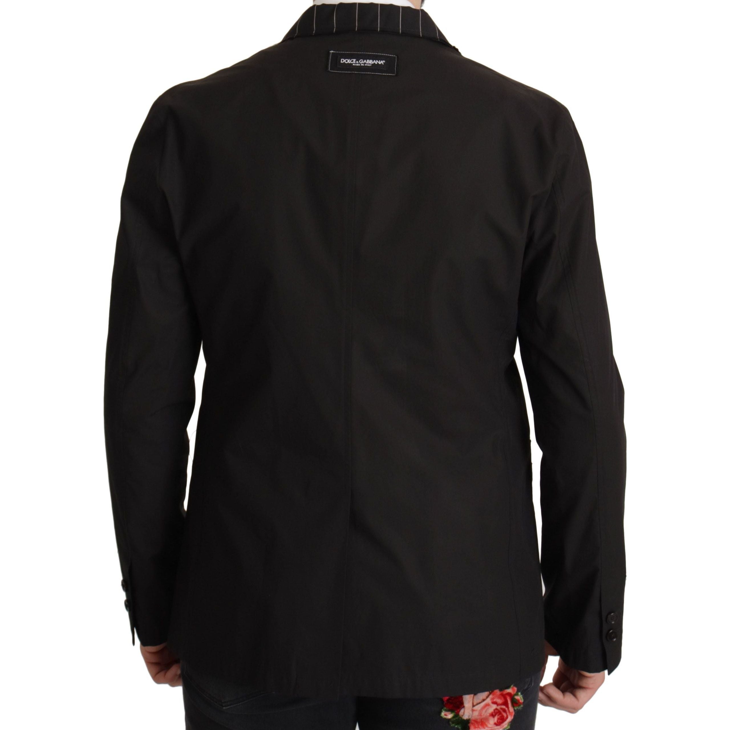 Dolce & Gabbana Black Cotton-Wool Blend Blazer Jacket
