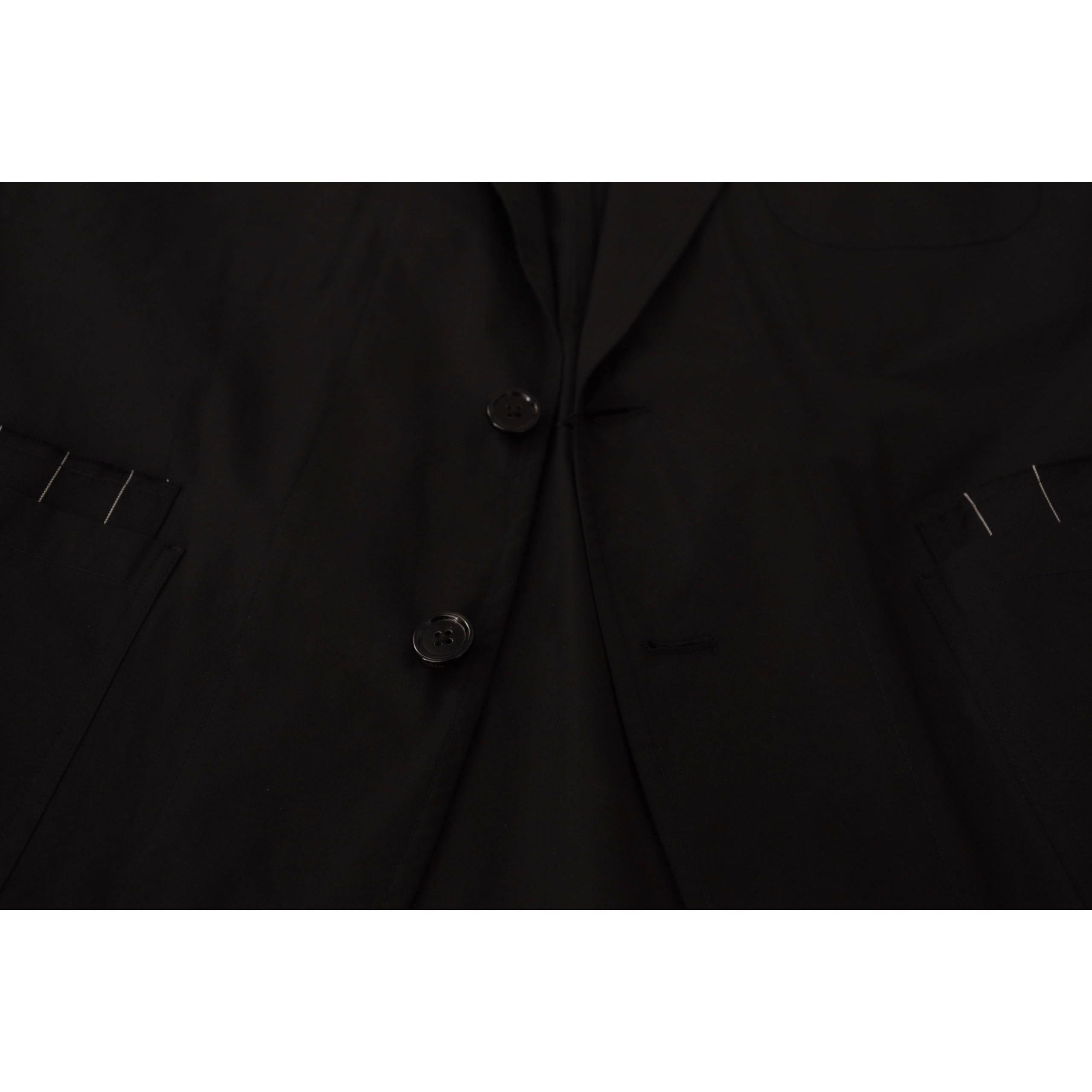 Dolce & Gabbana Black Cotton-Wool Blend Blazer Jacket