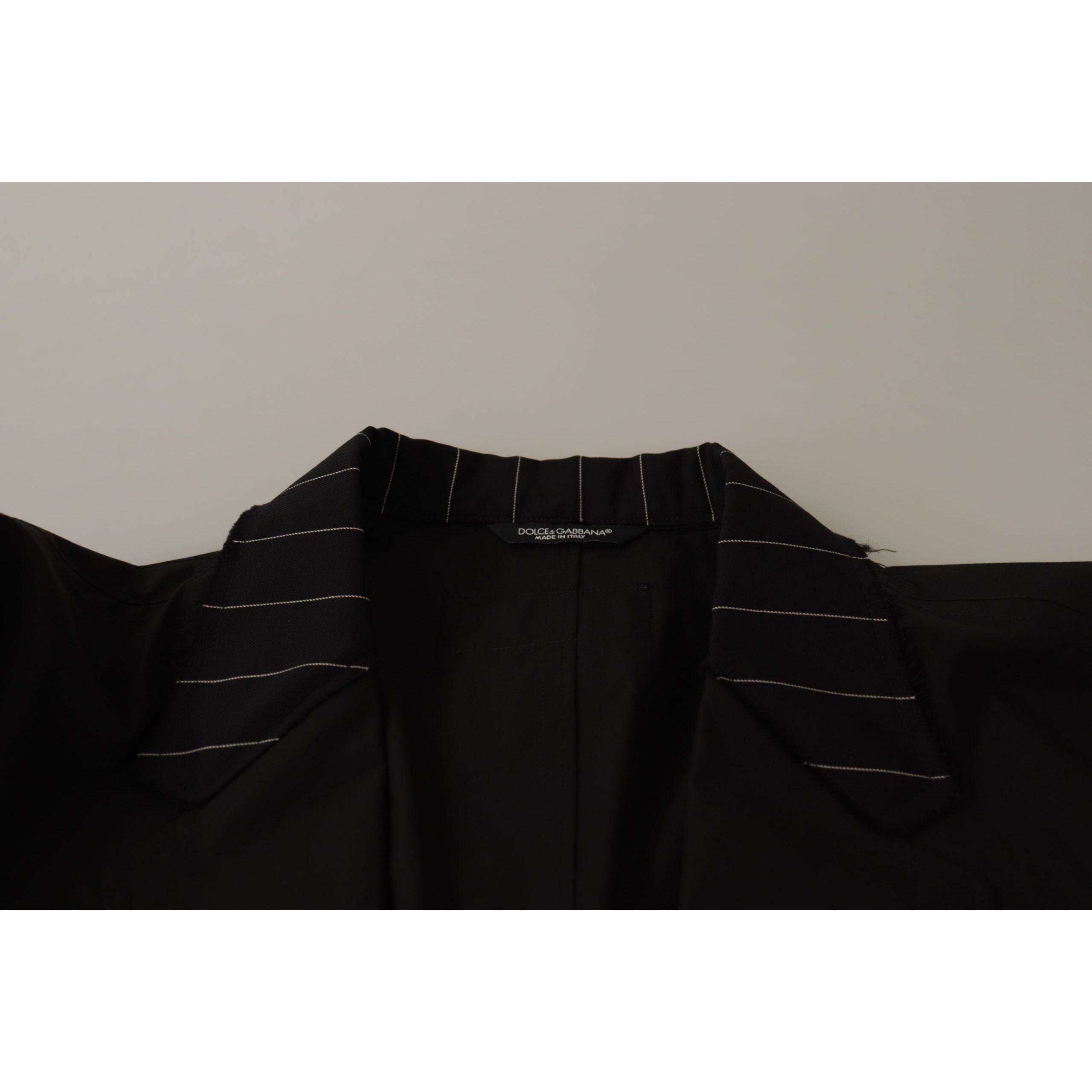 Dolce & Gabbana Black Cotton-Wool Blend Blazer Jacket