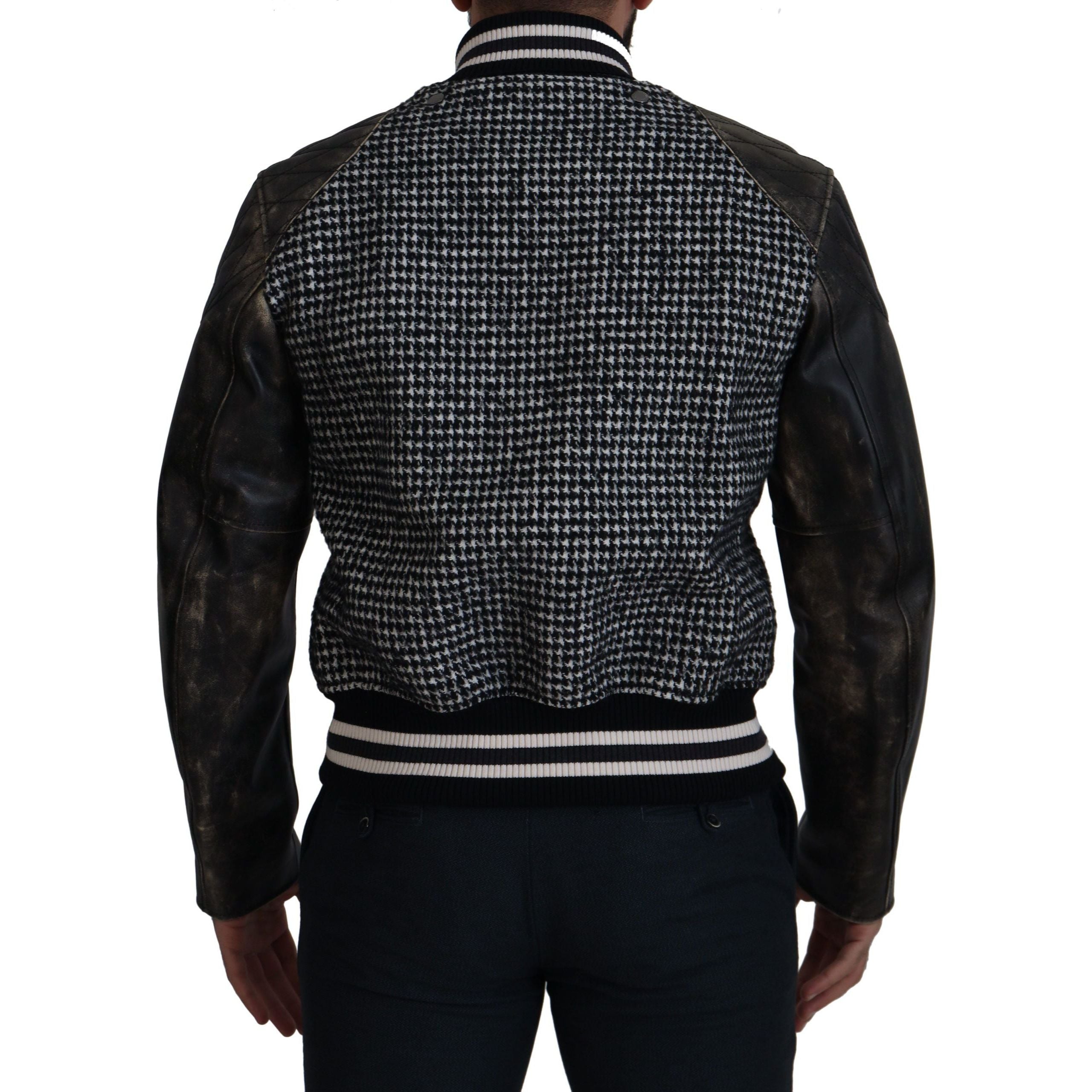 Dolce & Gabbana Multicolor Leather Bomber Jacket