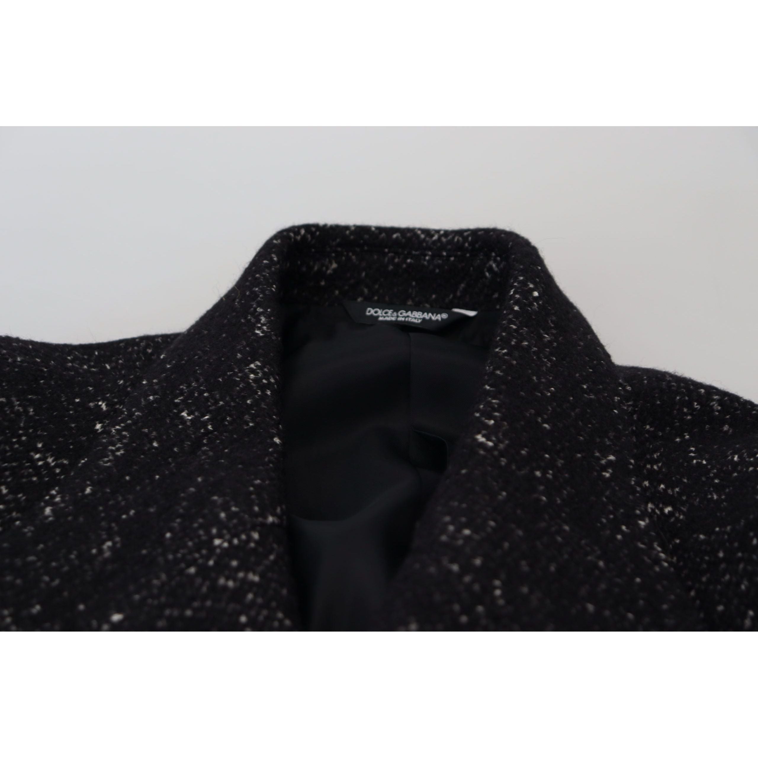 Dolce & Gabbana Grey Patterned Wool Double Breasted Jacket