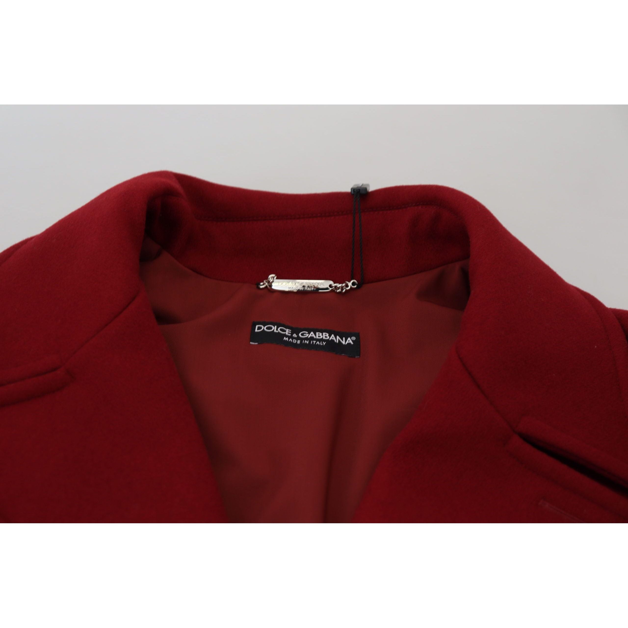 Dolce & Gabbana Red Wool Double Breasted Jacket