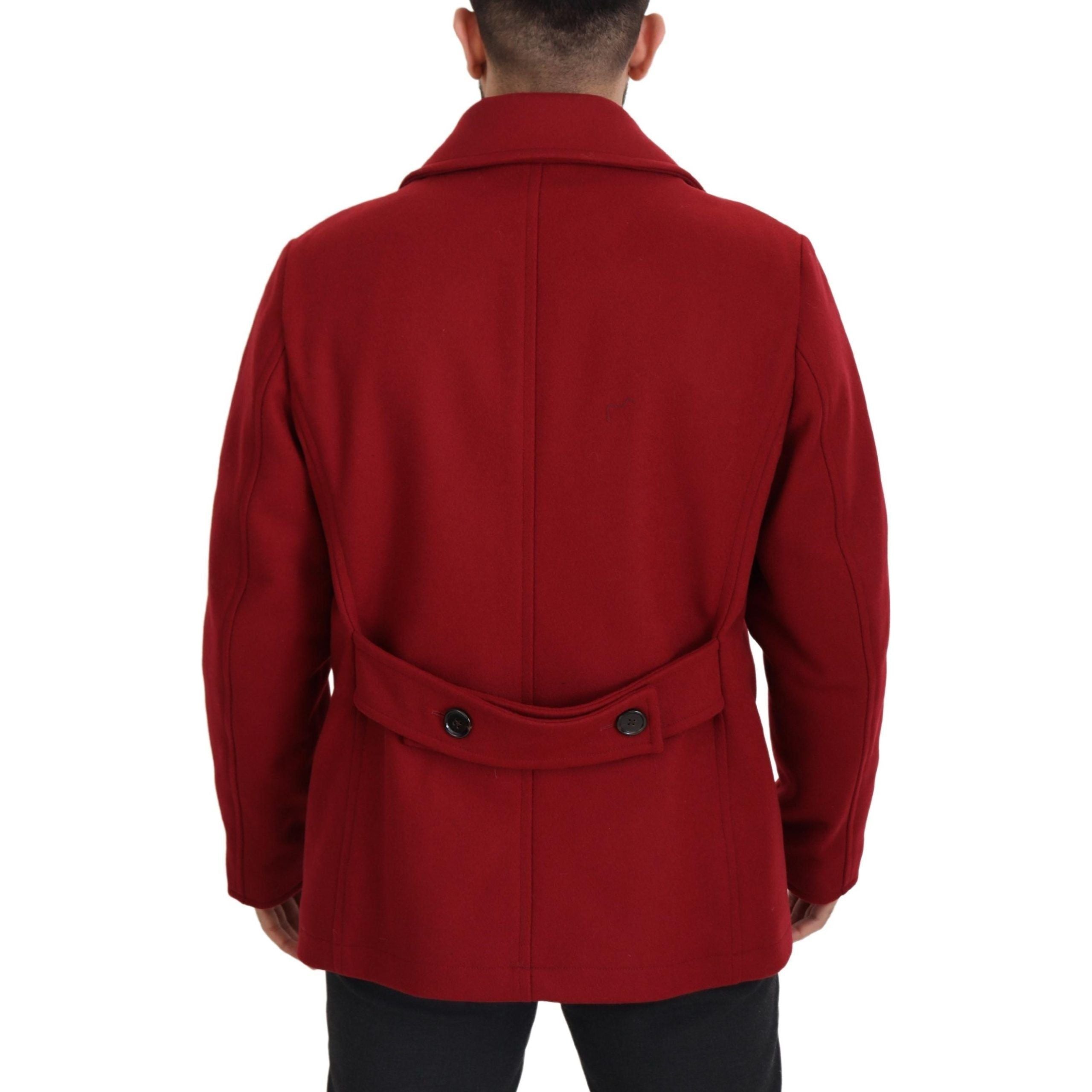 Dolce & Gabbana Red Wool Double Breasted Jacket