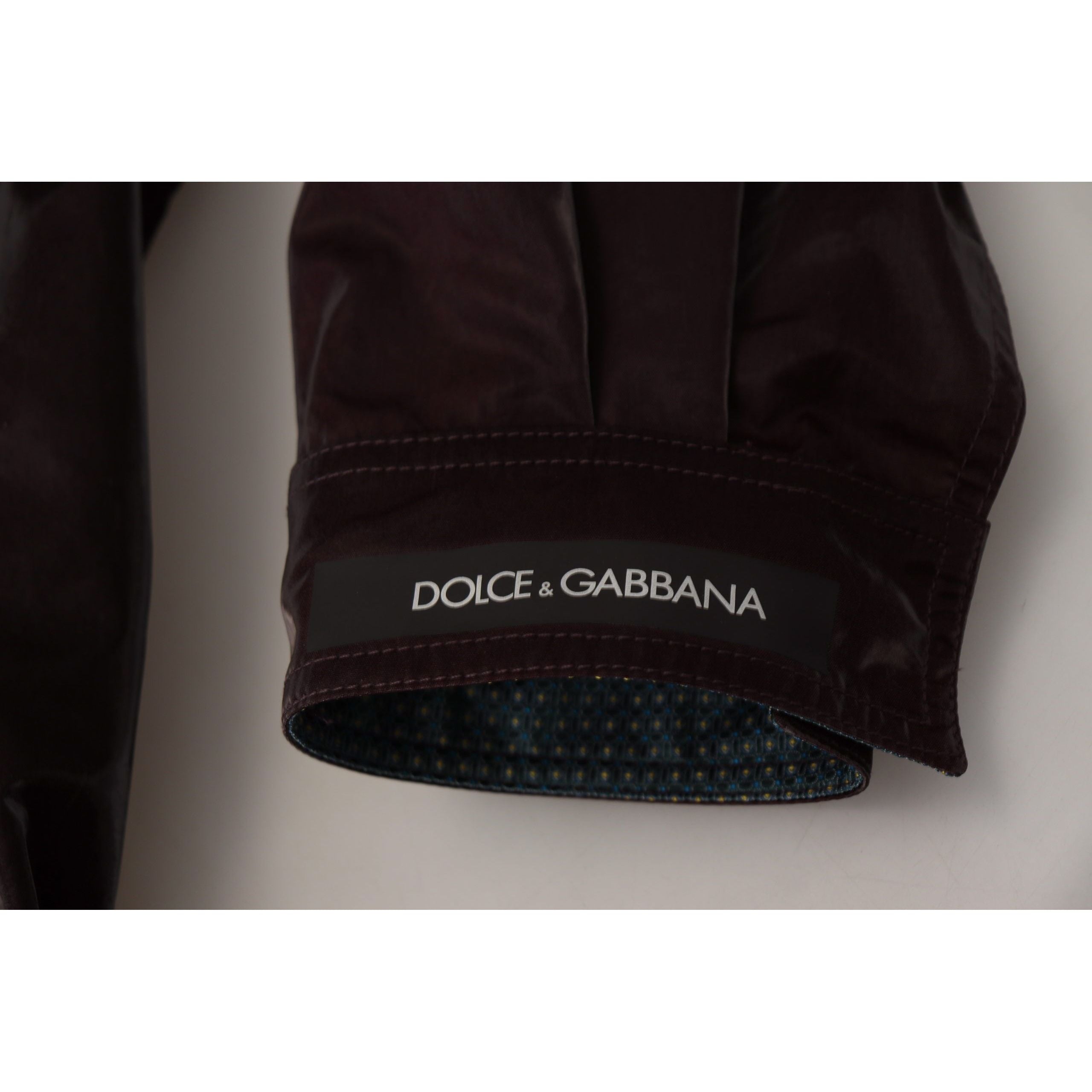 Dolce & Gabbana Bordeaux Nylon Collared Jacket Luxury Fashion