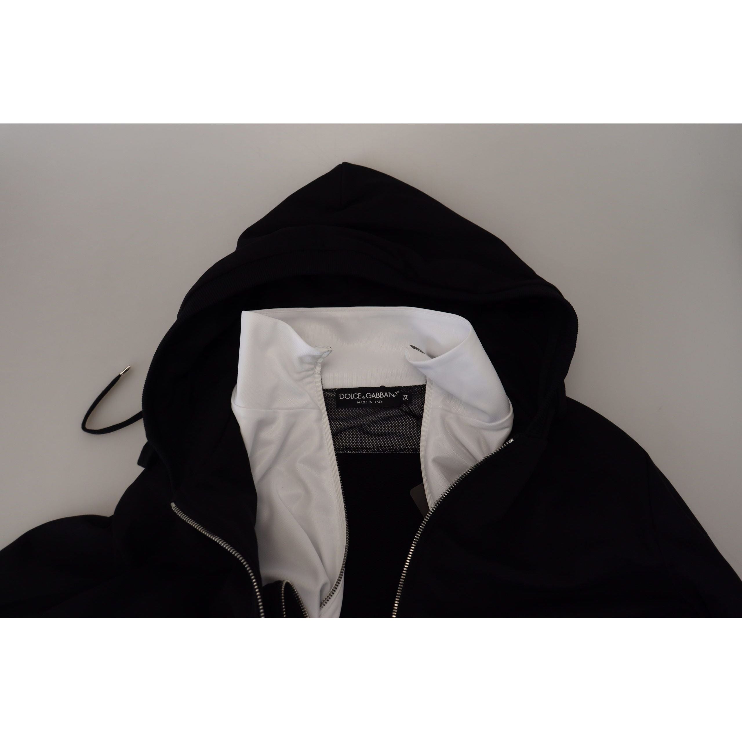 Dolce & Gabbana Black Nylon Bomber Jacket with Hood
