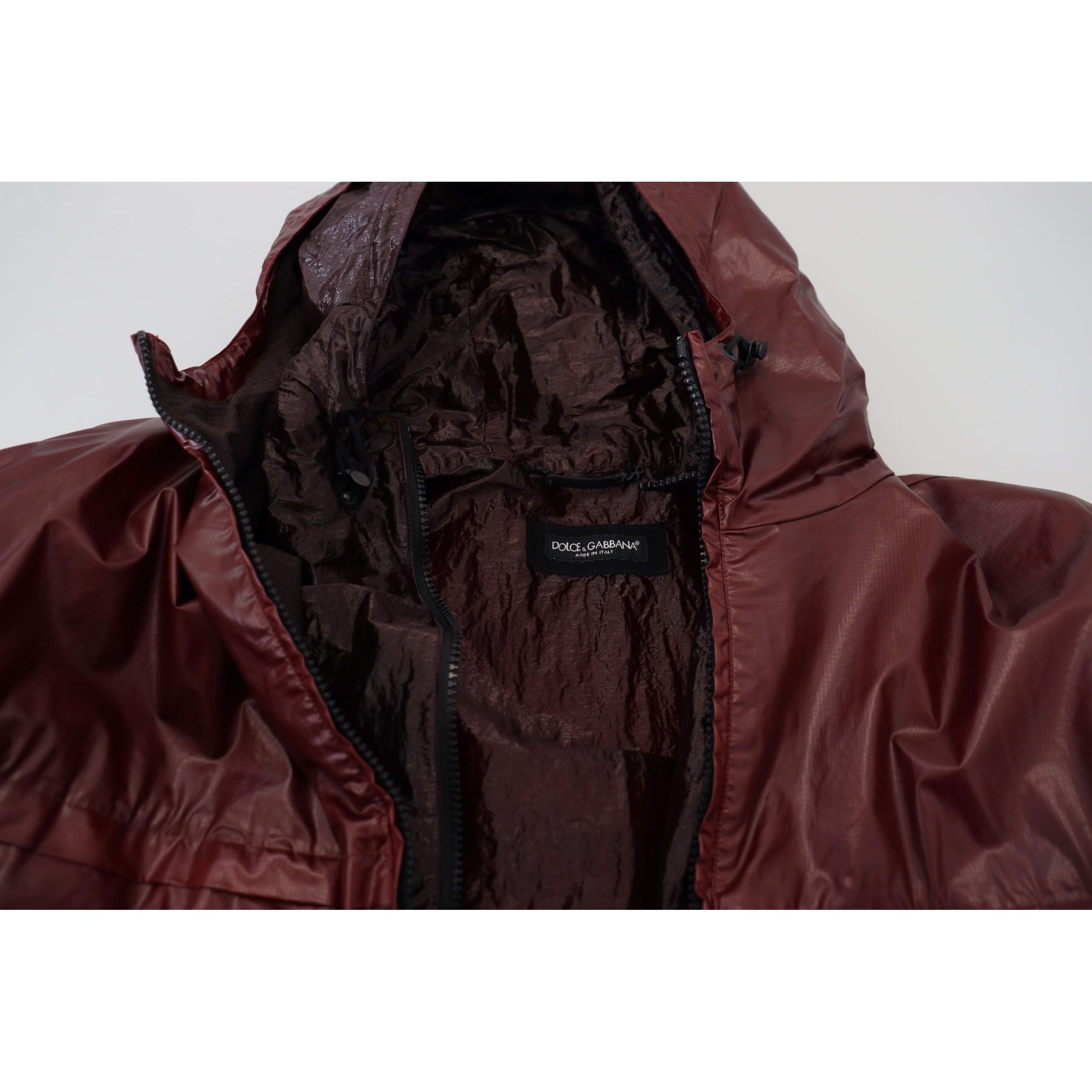 Dolce & Gabbana Bordeaux Cotton Full Zip Hooded Jacket