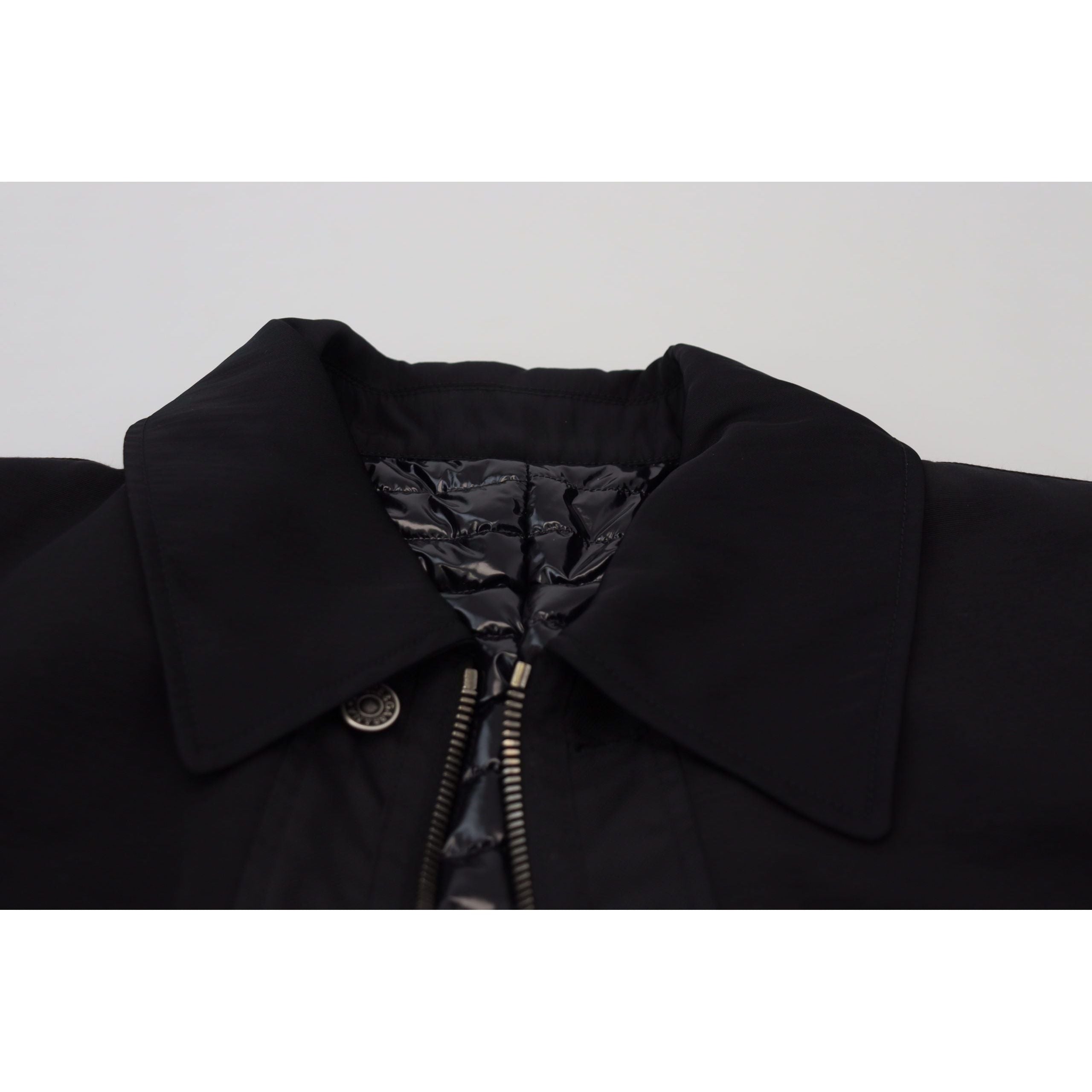 Dolce & Gabbana Black Wool Blend Elegant Full Zip Jacket