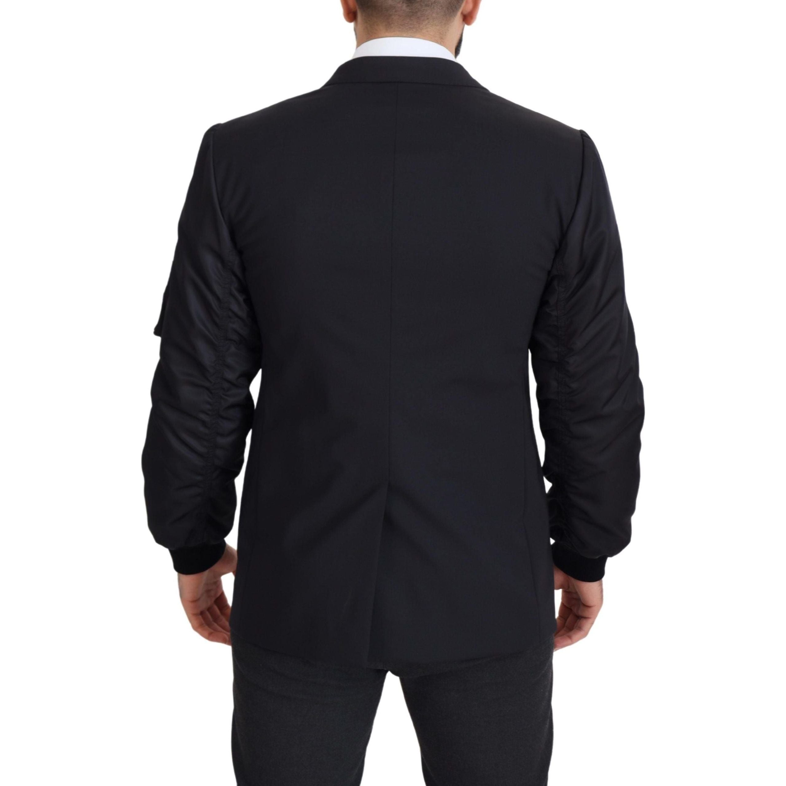 Dolce & Gabbana Black Virgin Wool Jacket Elegance