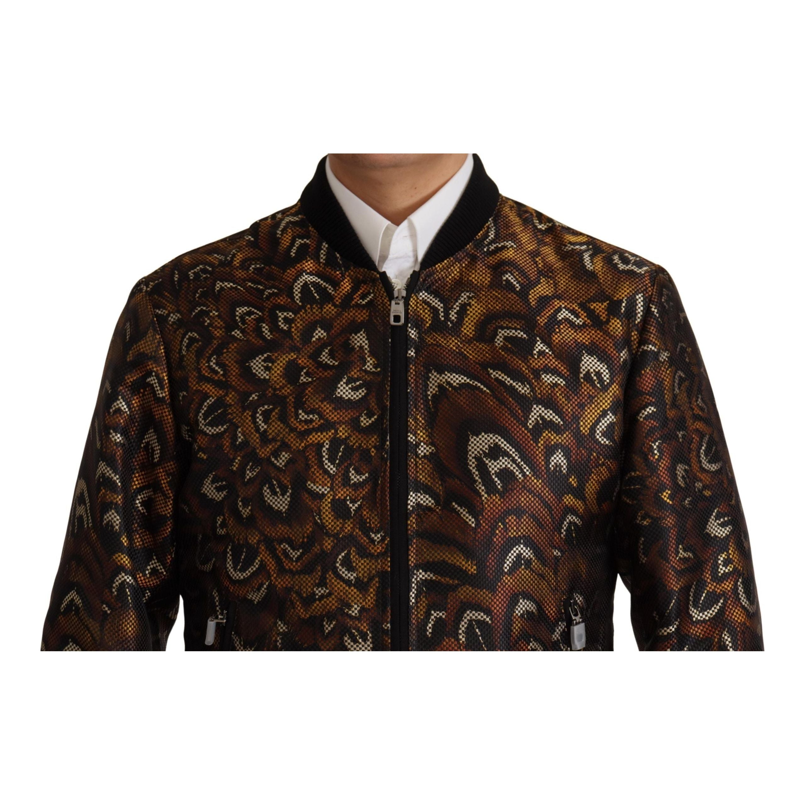 Dolce & Gabbana Brown Cotton Blouson Jacket for Timeless Style