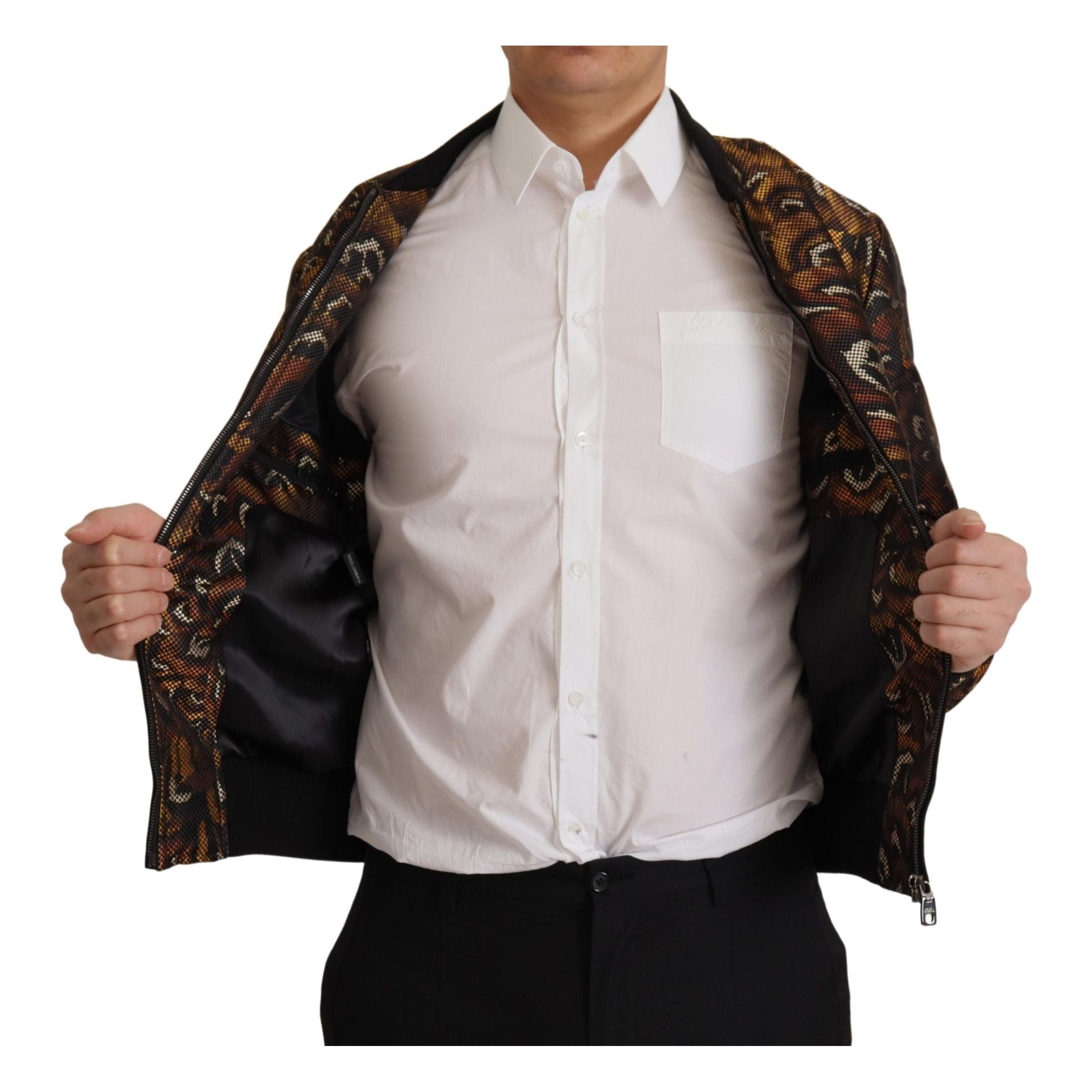 Dolce & Gabbana Brown Cotton Blouson Jacket for Timeless Style