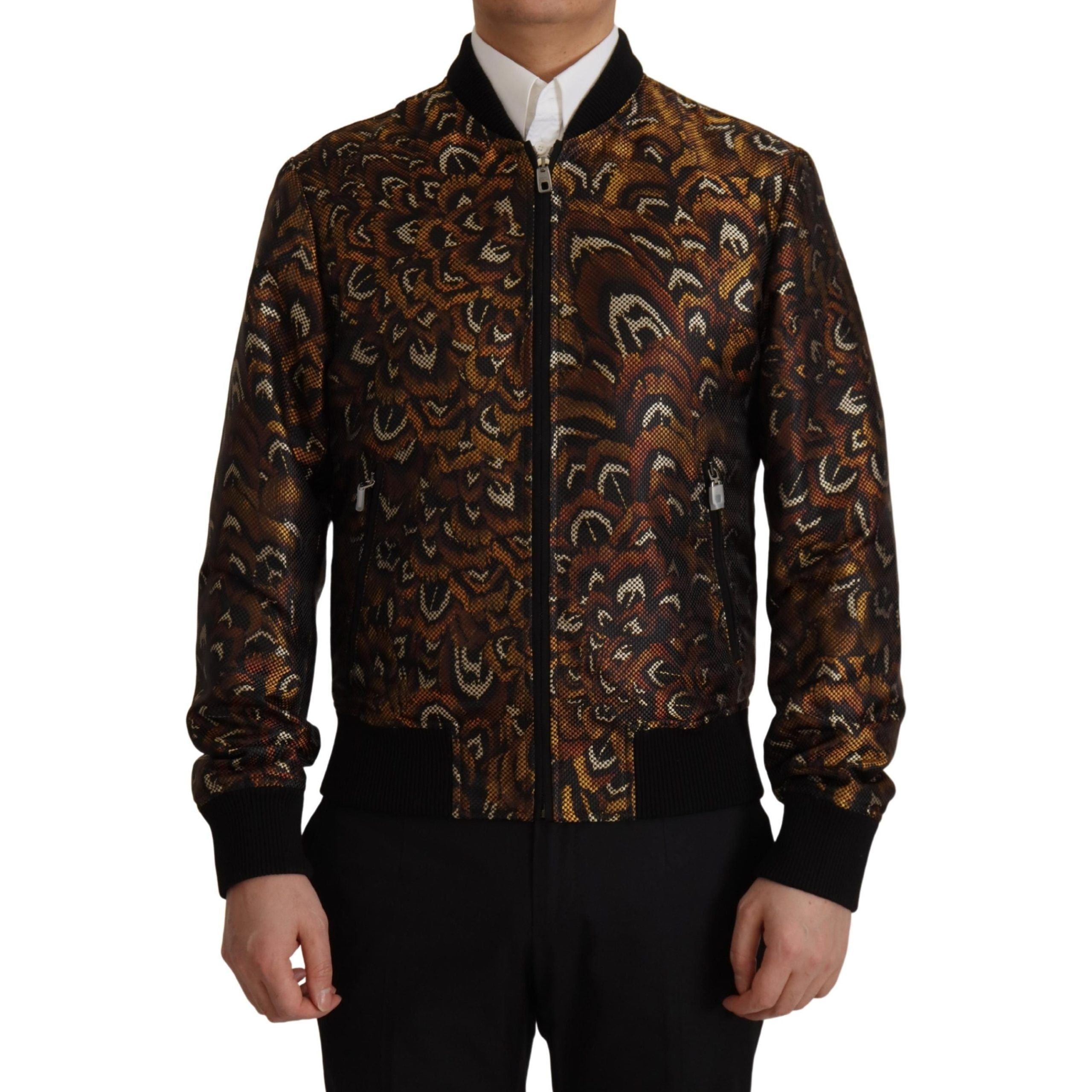 Dolce & Gabbana Brown Cotton Blouson Jacket for Timeless Style
