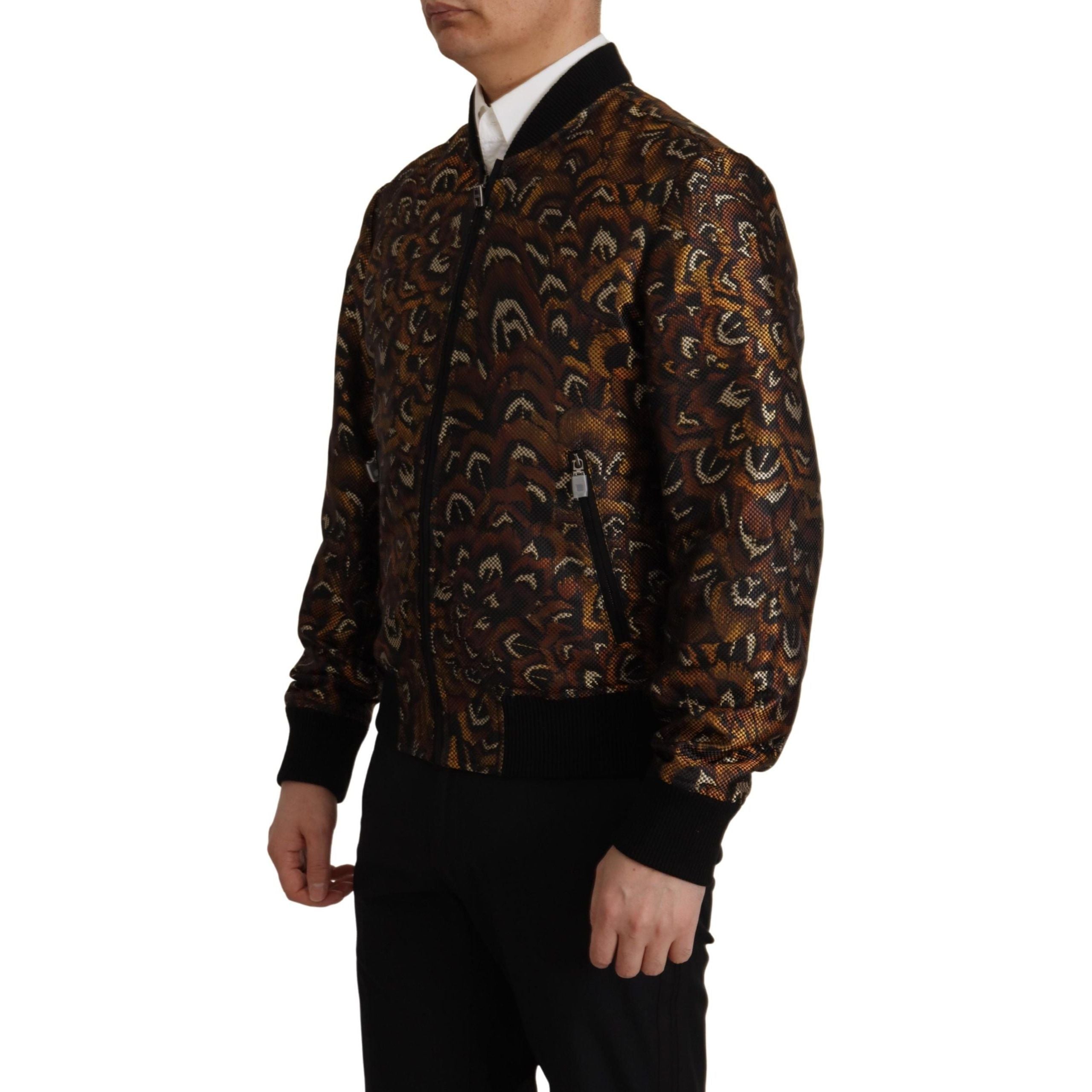 Dolce & Gabbana Brown Cotton Blouson Jacket for Timeless Style