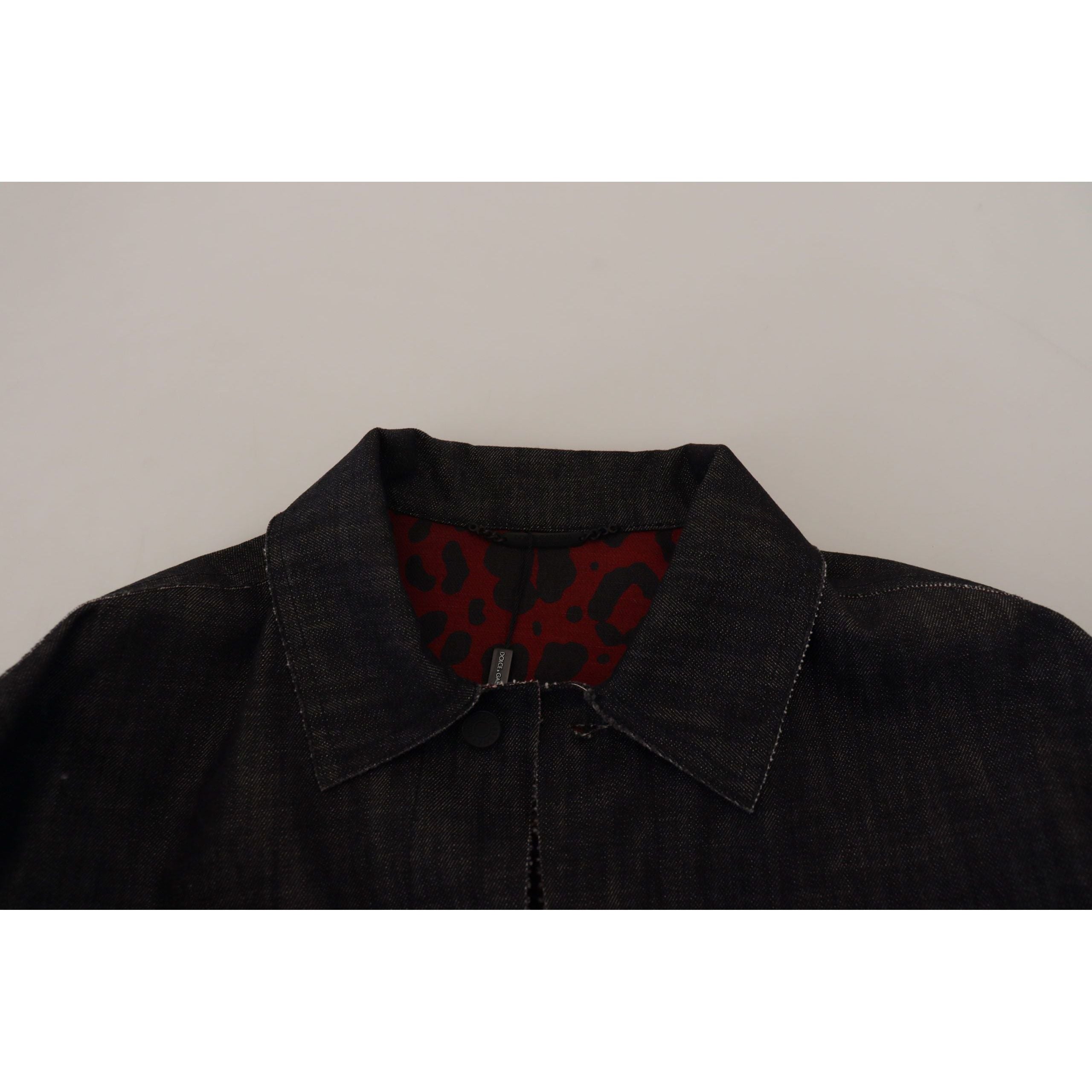 Dolce & Gabbana Black Cotton Denim Jacket for Distinct Style