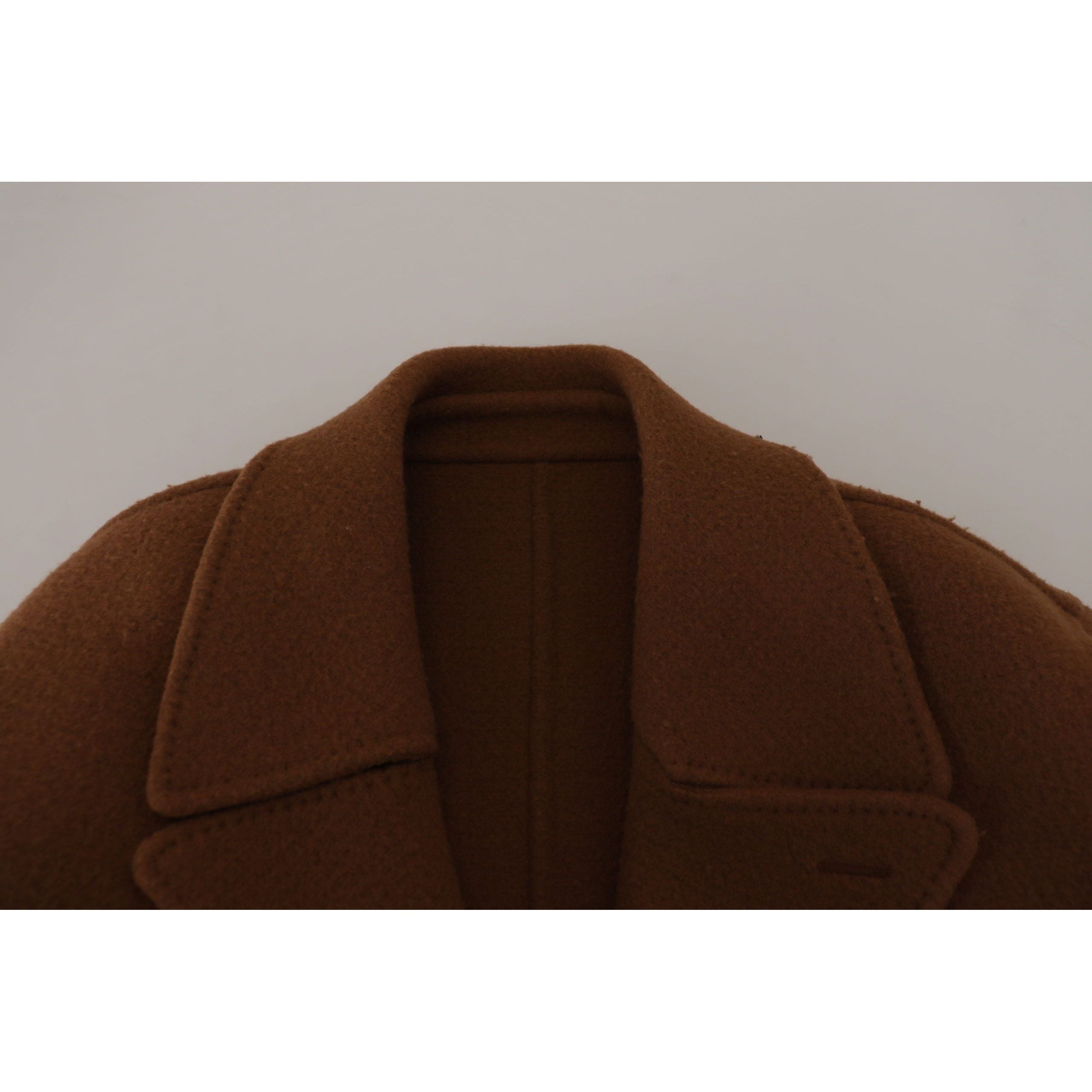 Dolce & Gabbana Brown Virgin Wool Double Breasted Jacket