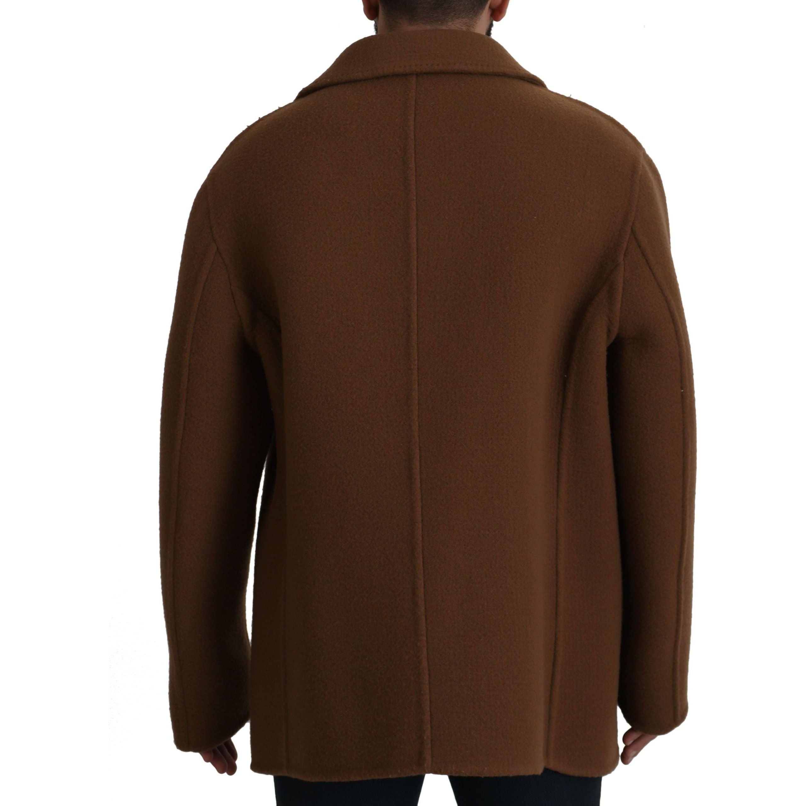 Dolce & Gabbana Brown Virgin Wool Double Breasted Jacket