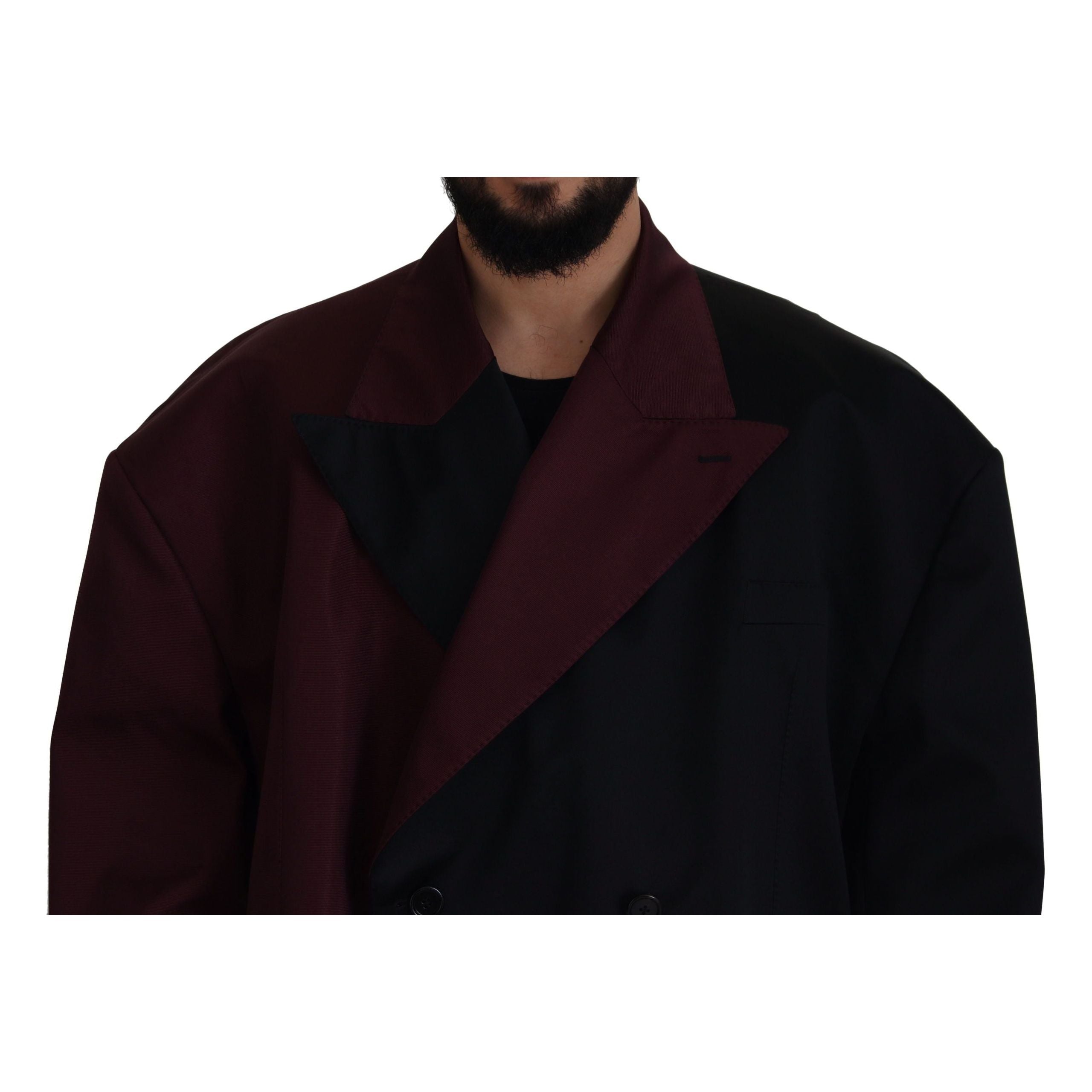 Dolce & Gabbana Bordeaux Wool Double-Breasted Jacket