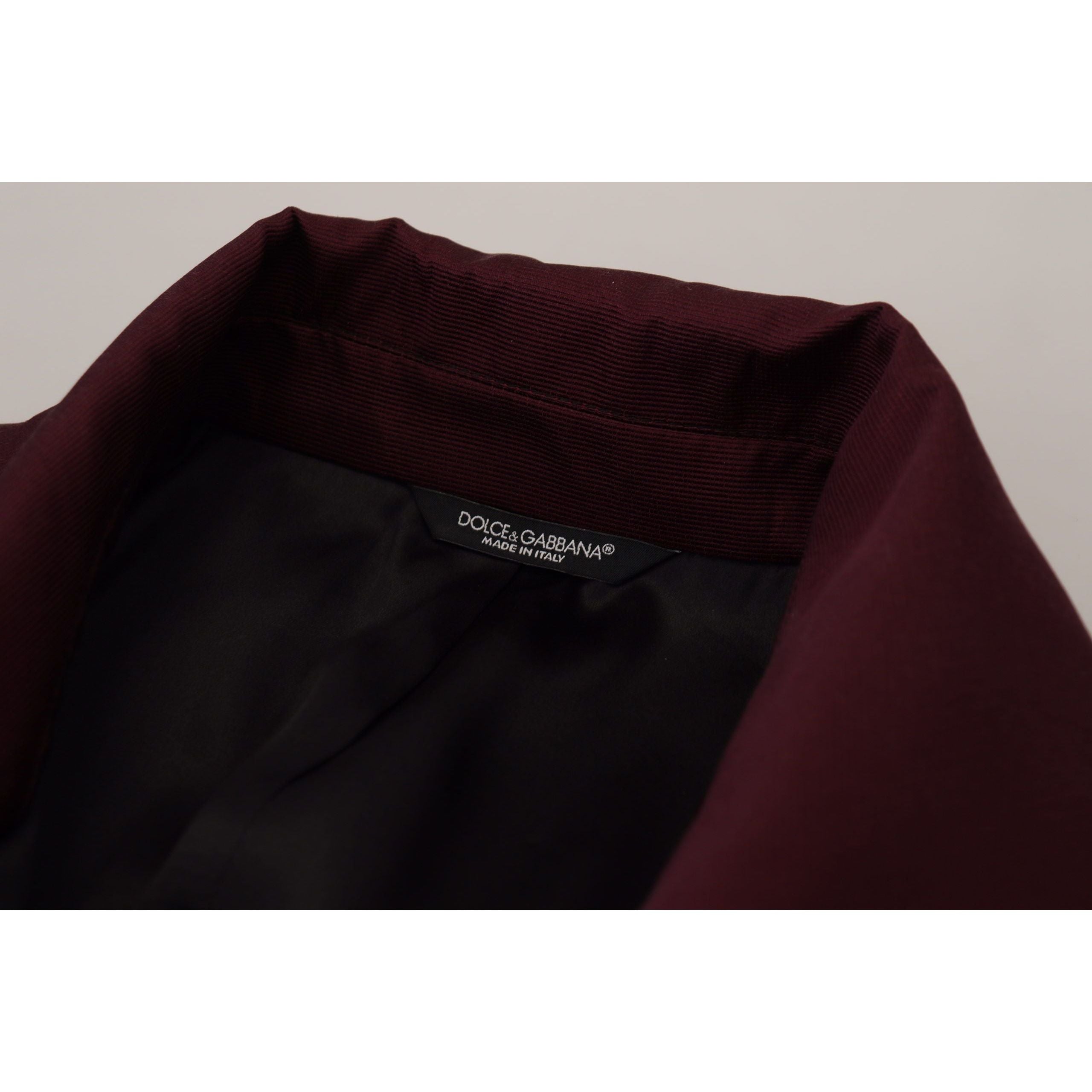 Dolce & Gabbana Bordeaux Wool Double-Breasted Jacket