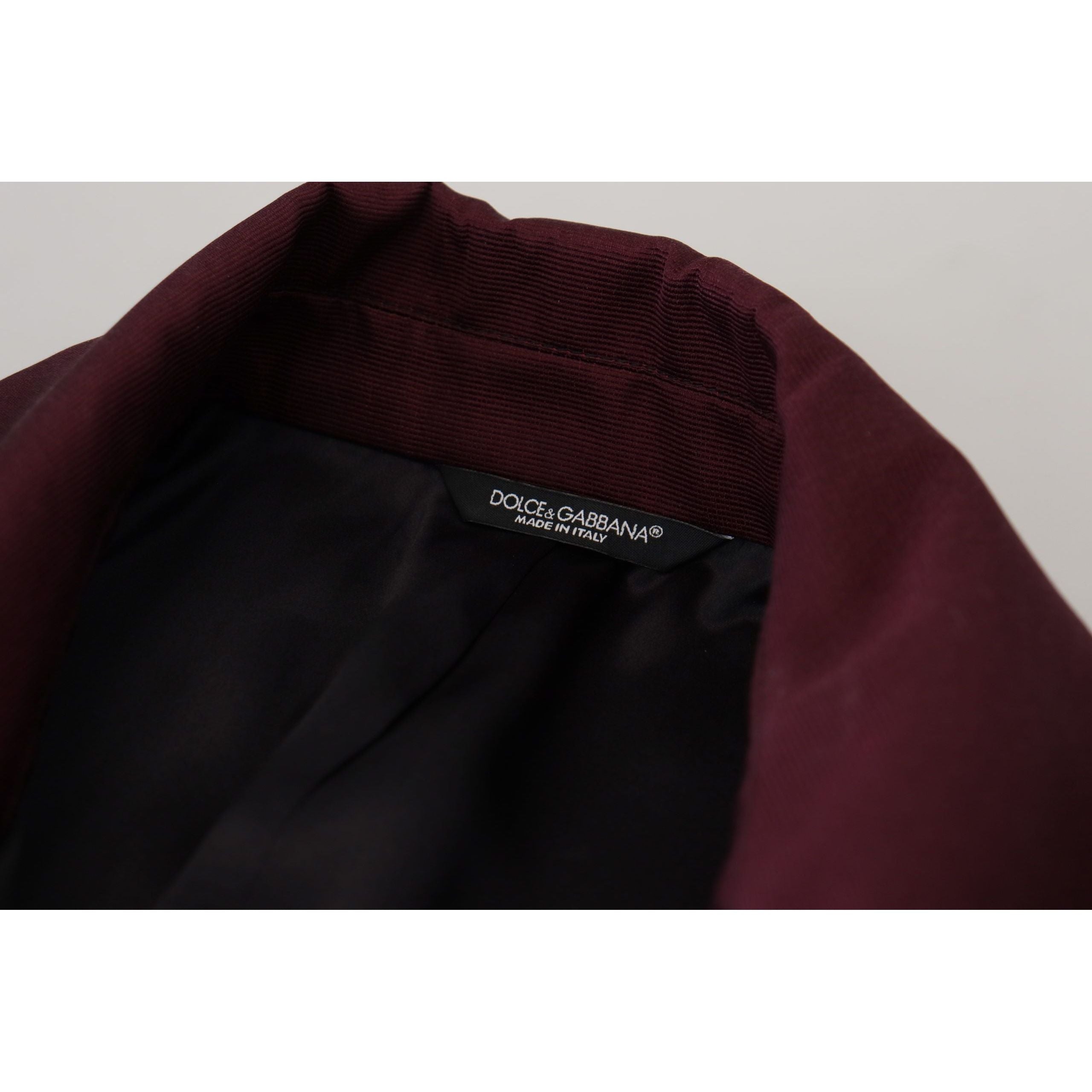 Dolce & Gabbana Bordeaux Wool Double-Breasted Jacket