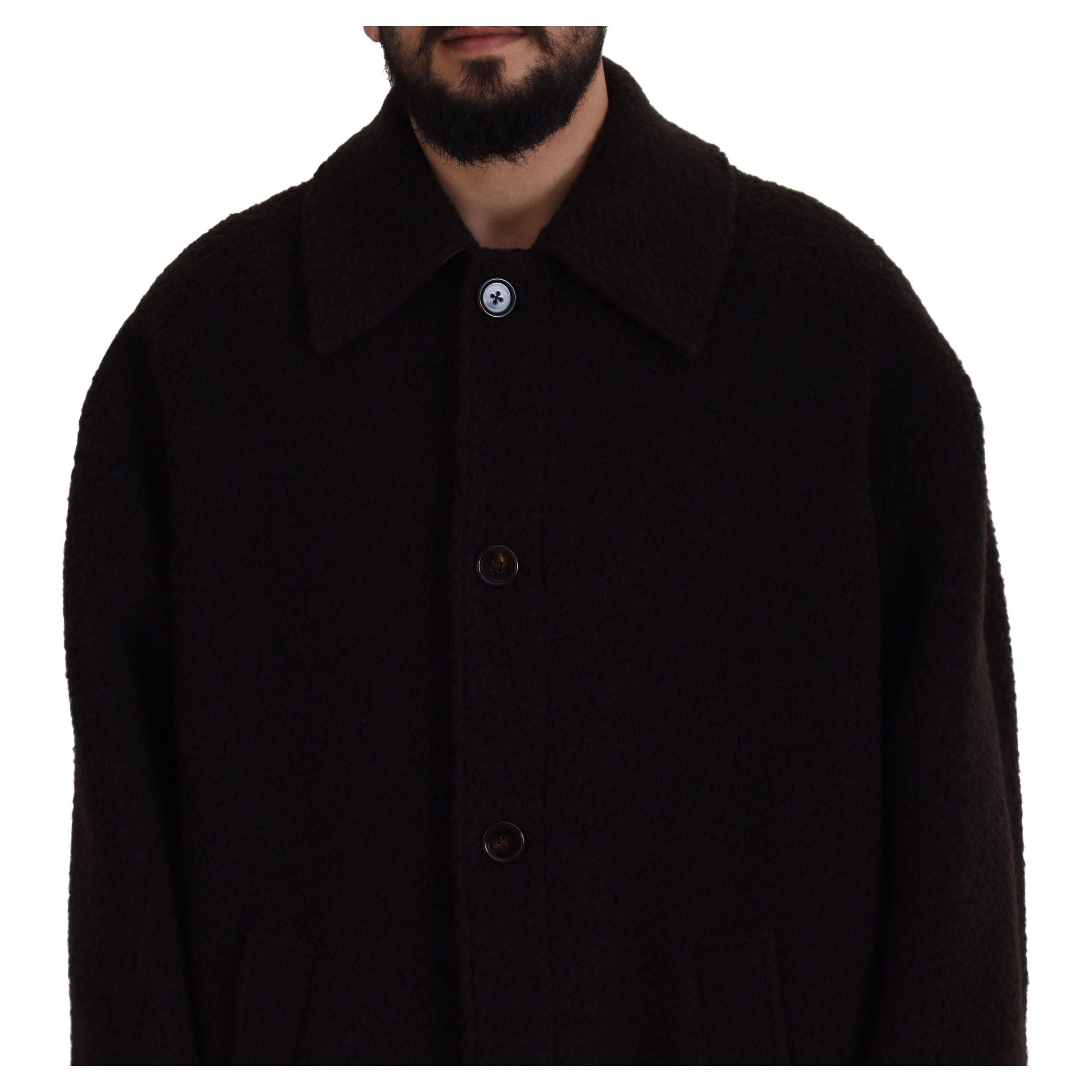 Dolce & Gabbana Black Alpaca Wool Blend Jacket