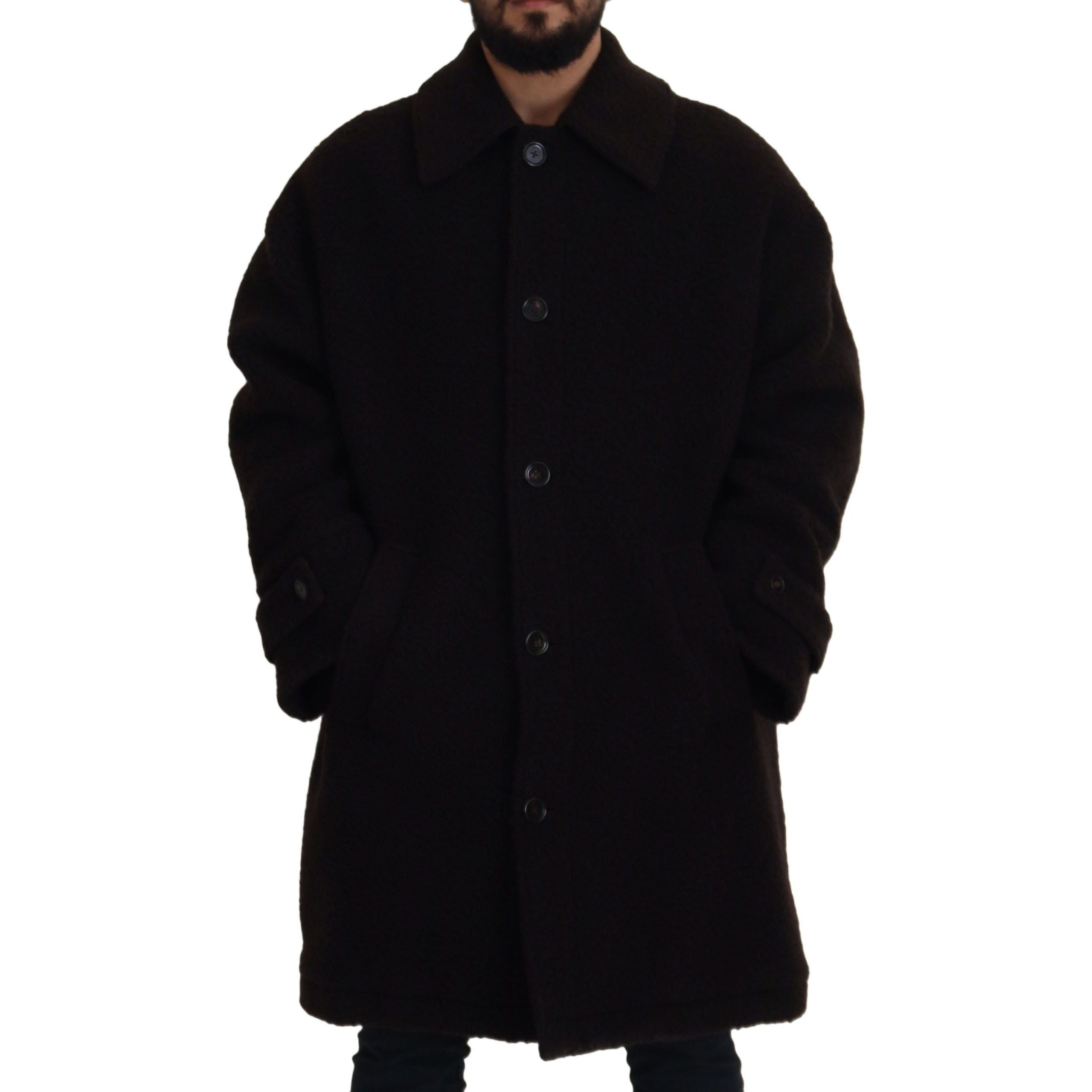 Dolce & Gabbana Black Alpaca Wool Blend Jacket