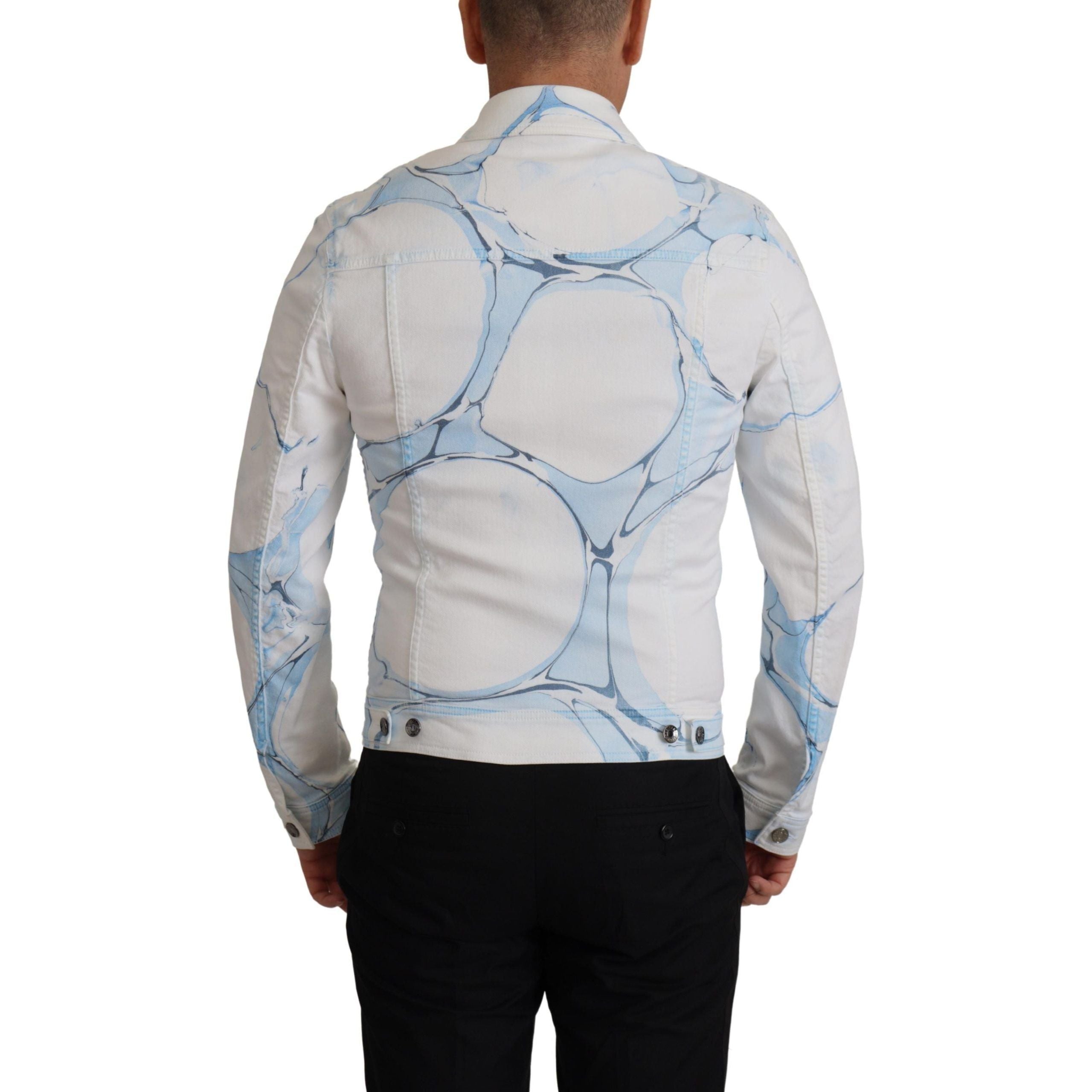Dolce & Gabbana Multicolor Denim Embroidered Jacket