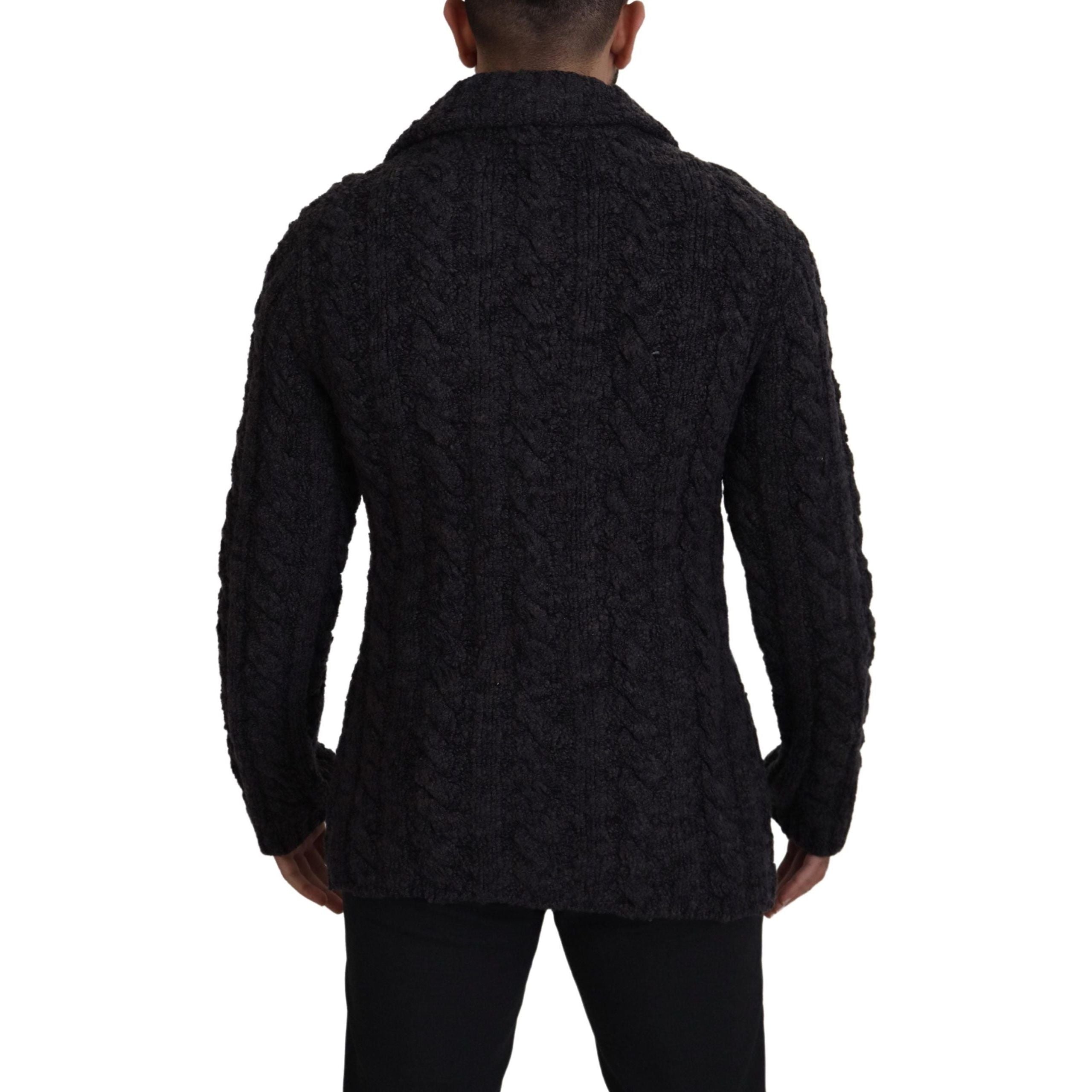 Dolce & Gabbana Grey Wool-Cashmere Double-Breasted Coat