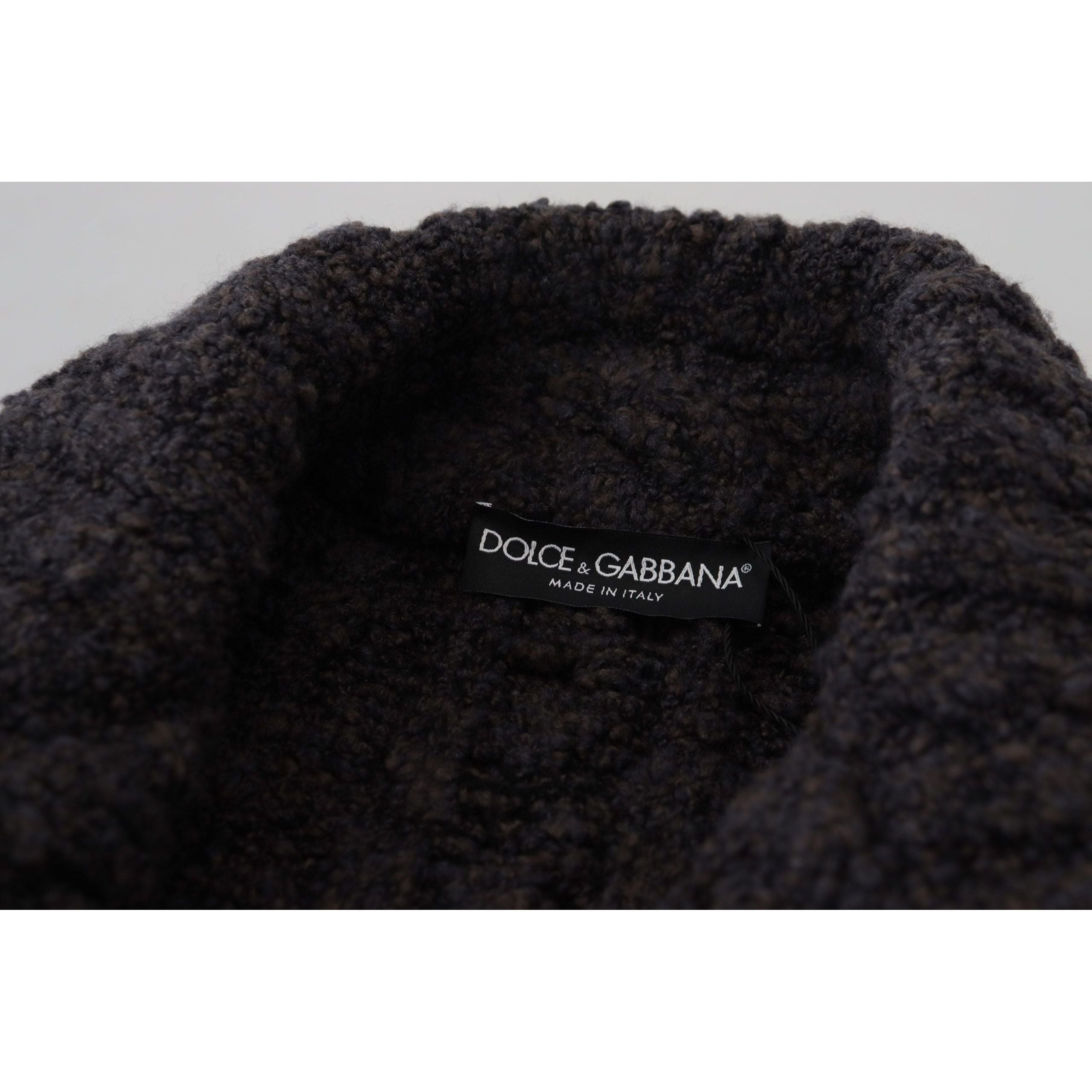 Dolce & Gabbana Grey Wool-Cashmere Double-Breasted Coat