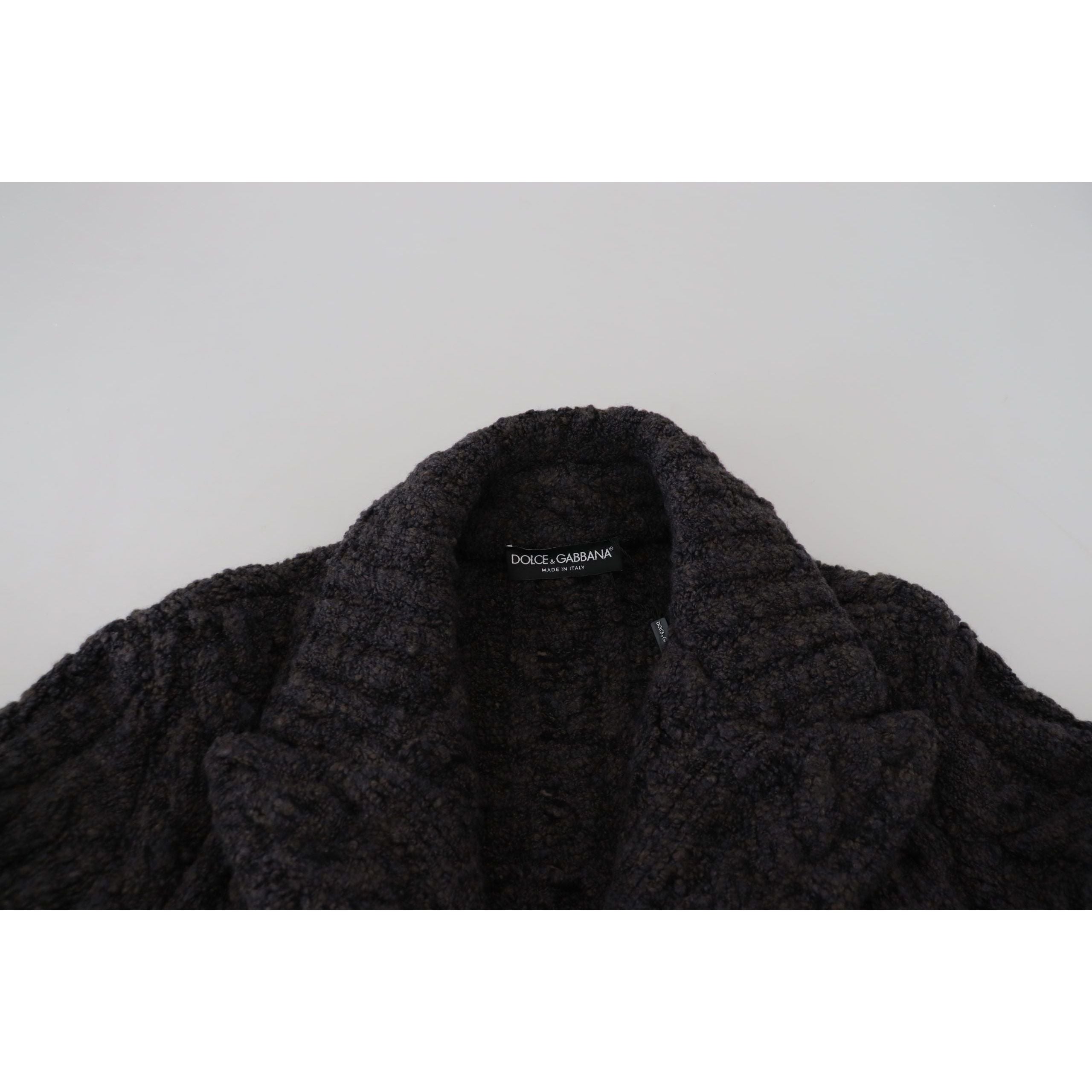 Dolce & Gabbana Grey Wool-Cashmere Double-Breasted Coat