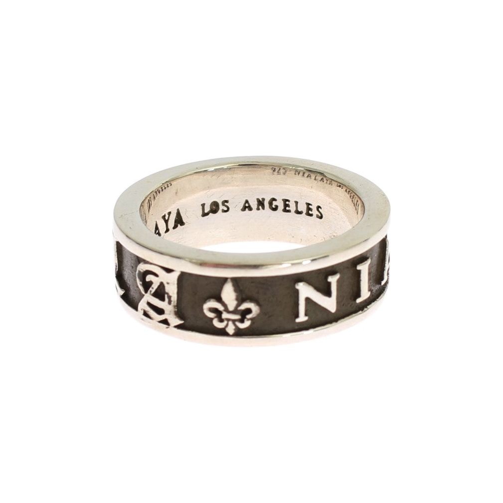 Nialaya Silver and Black Sterling Ring for Distinction
