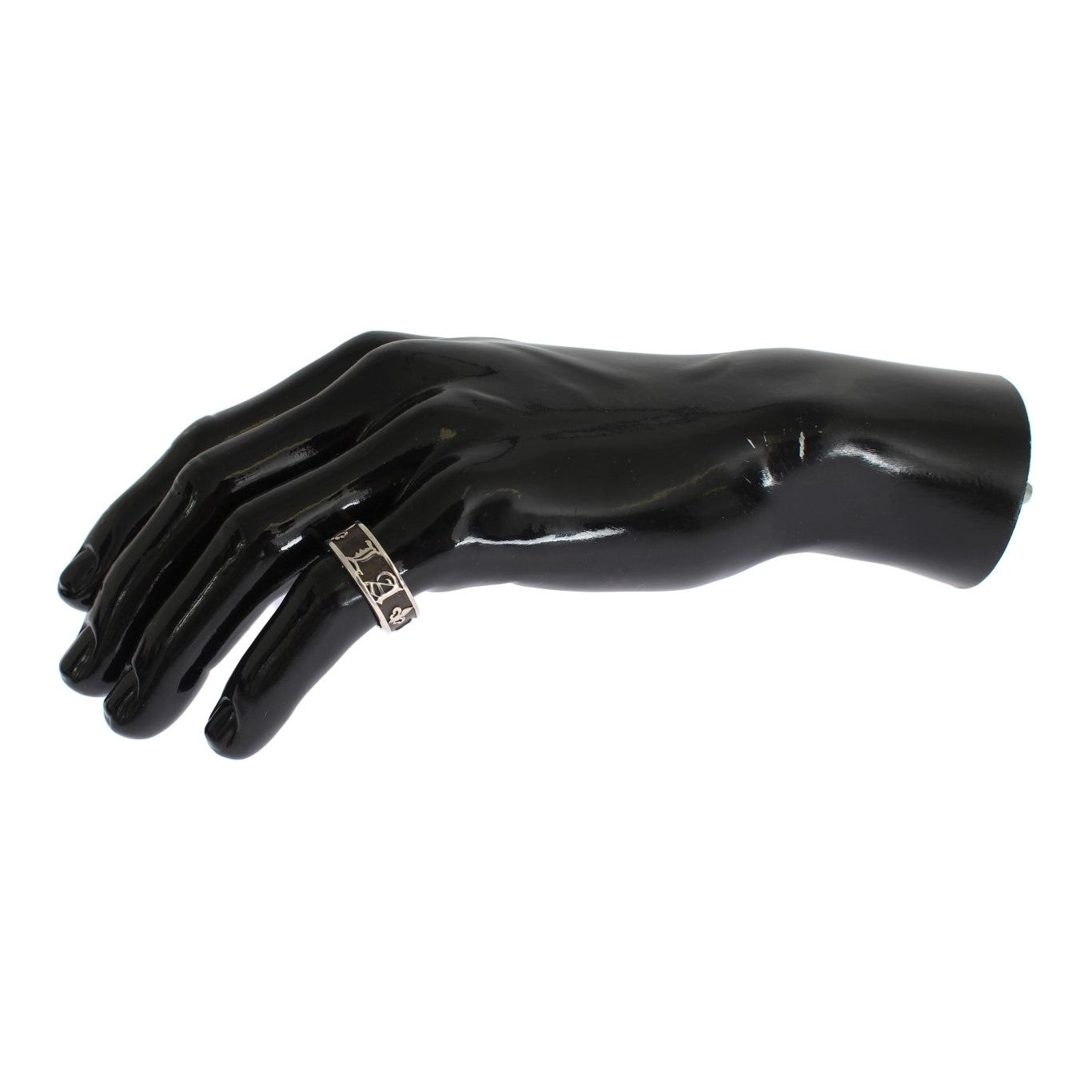 Nialaya Silver and Black Sterling Ring for Distinction