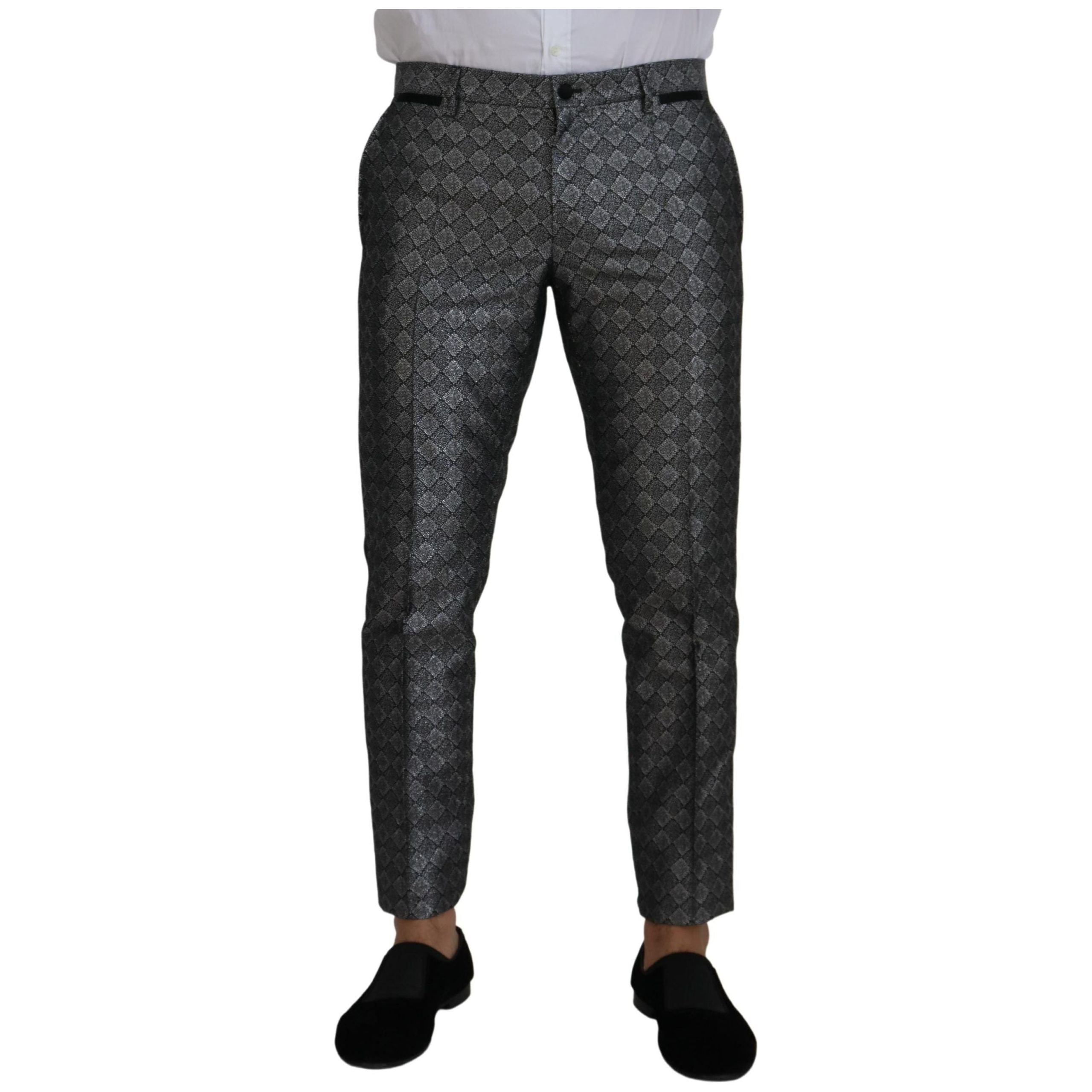 Dolce & Gabbana Silver Wool Tailored Suit