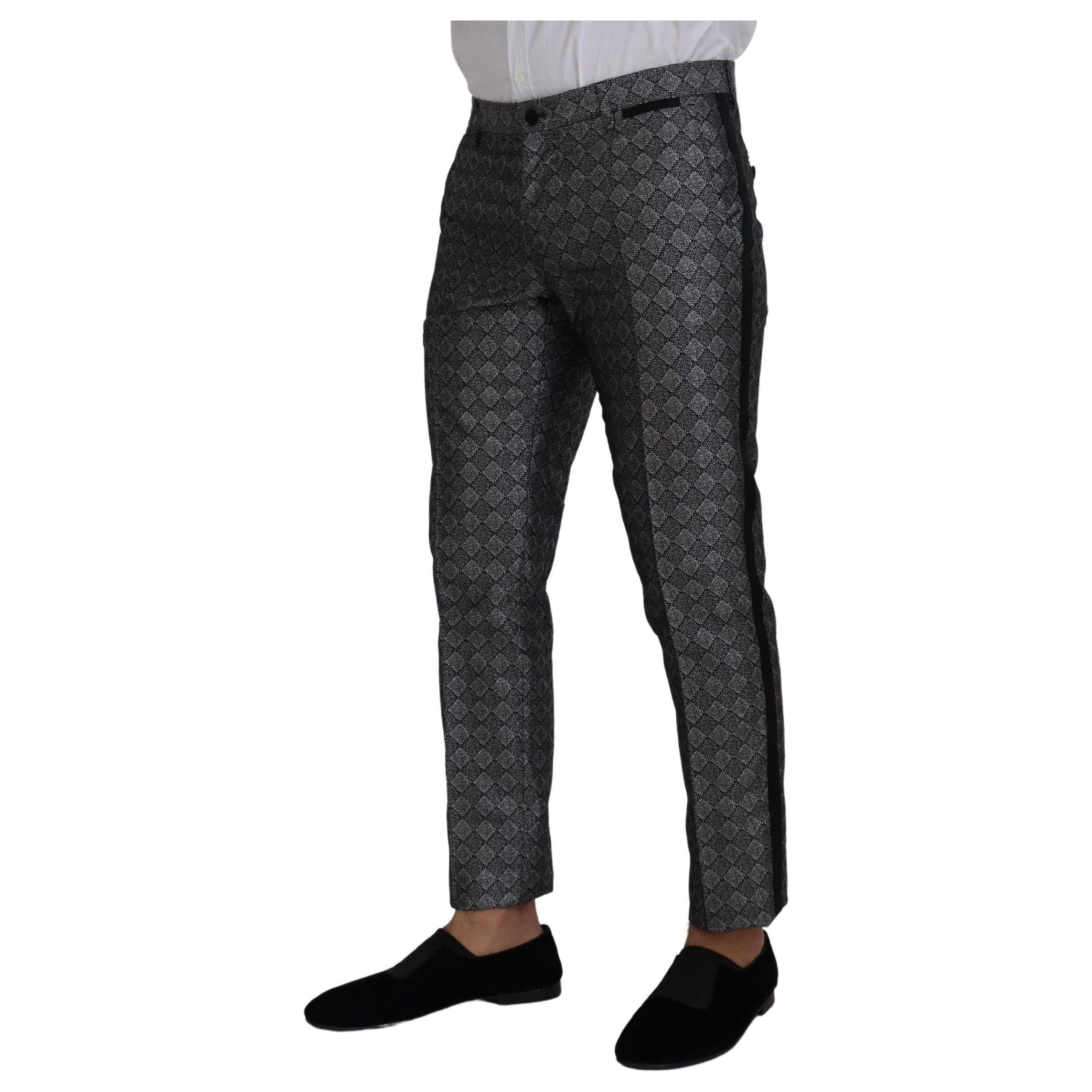 Dolce & Gabbana Silver Wool Tailored Suit