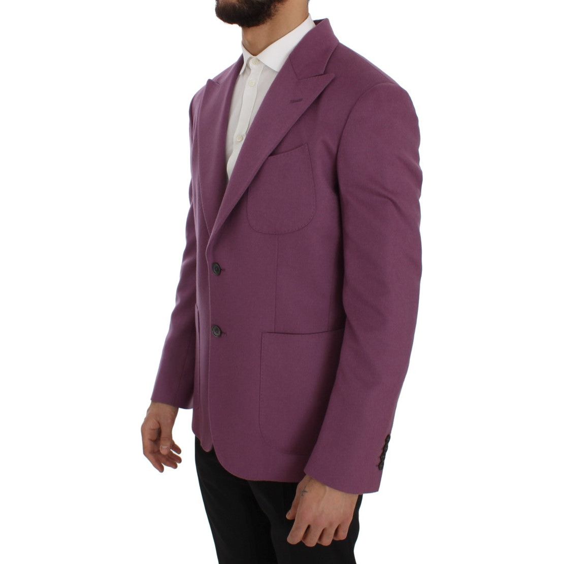 Dolce & Gabbana Purple Cashmere-Silk Blend Blazer