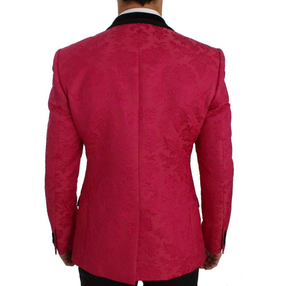 Dolce & Gabbana Pink Brocade Single-Breasted Blazer