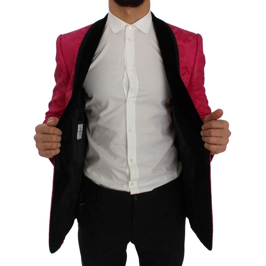 Dolce & Gabbana Pink Brocade Single-Breasted Blazer