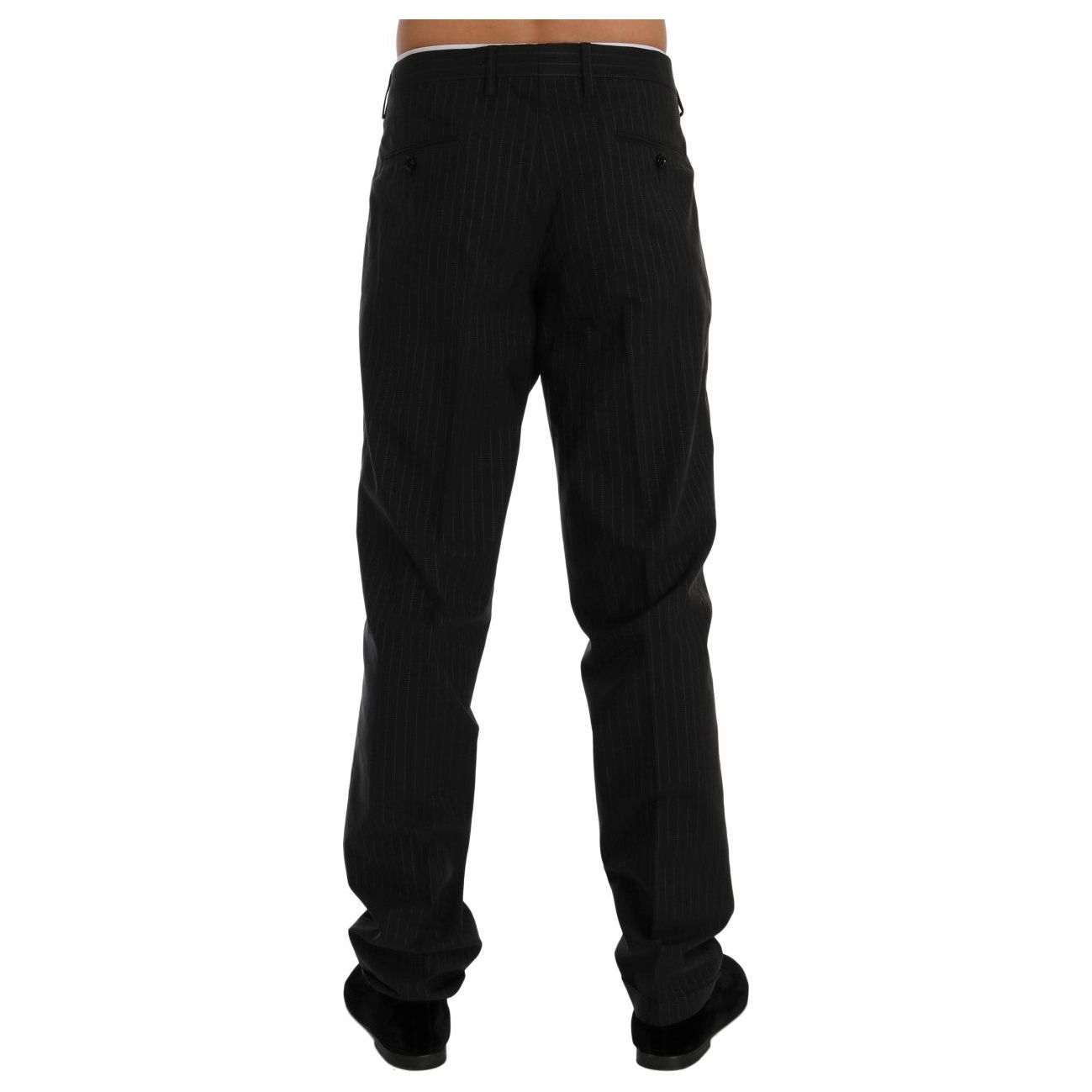 Dolce & Gabbana Navy Cotton Straight Fit Dress Trousers
