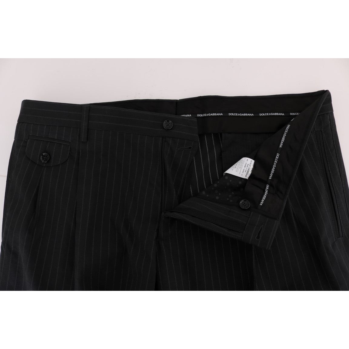 Dolce & Gabbana Navy Cotton Straight Fit Dress Trousers