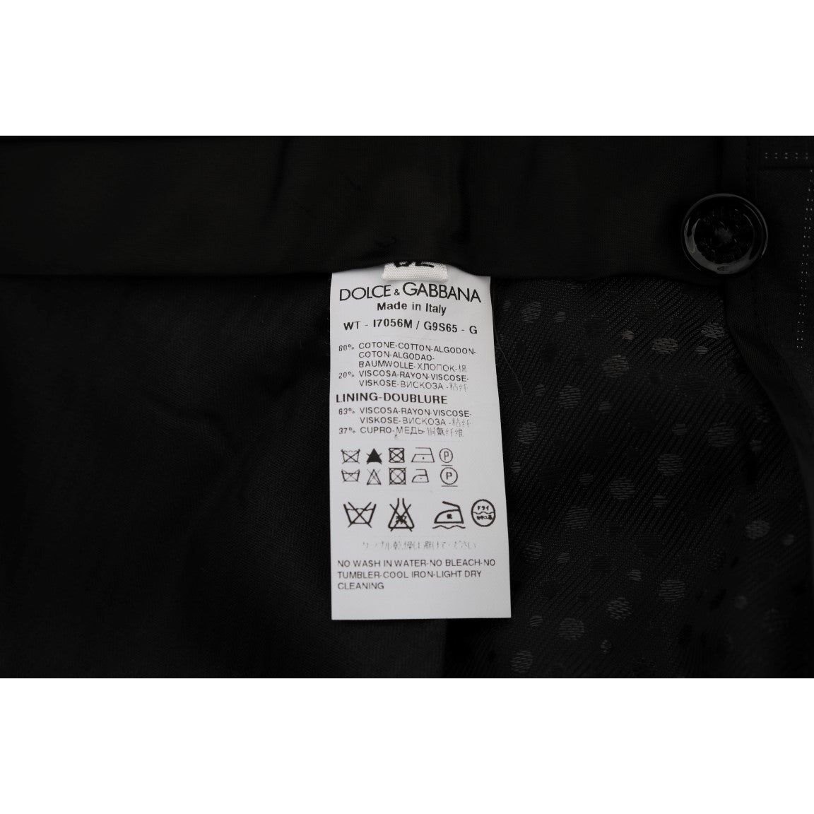 Dolce & Gabbana Navy Cotton Straight Fit Dress Trousers