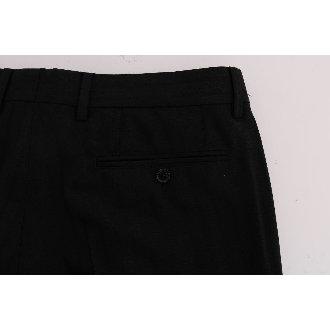 Dolce & Gabbana Black Wool Striped Dress Pants
