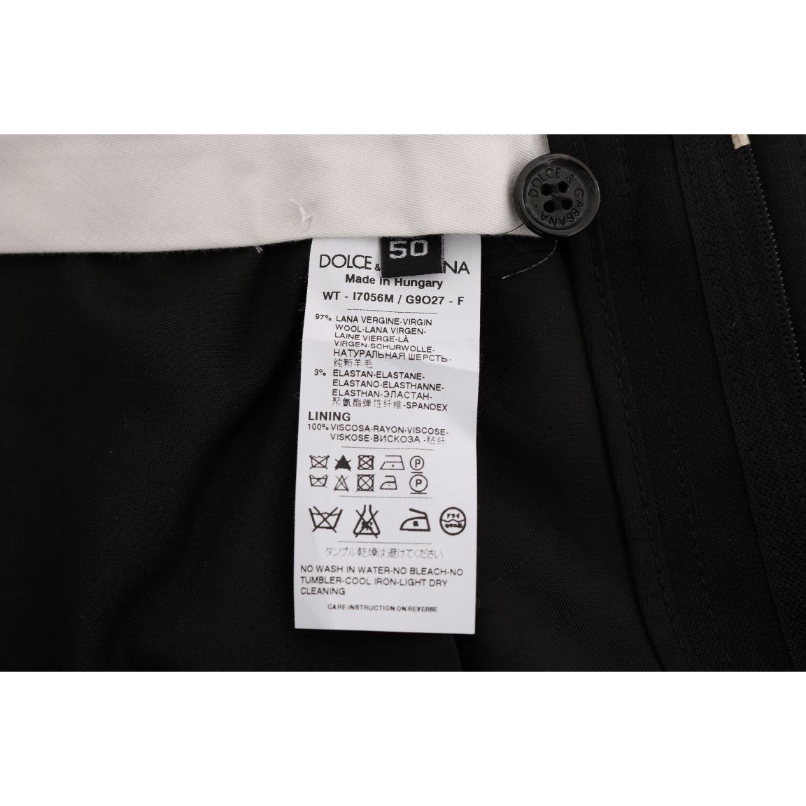 Dolce & Gabbana Black Wool Striped Dress Pants