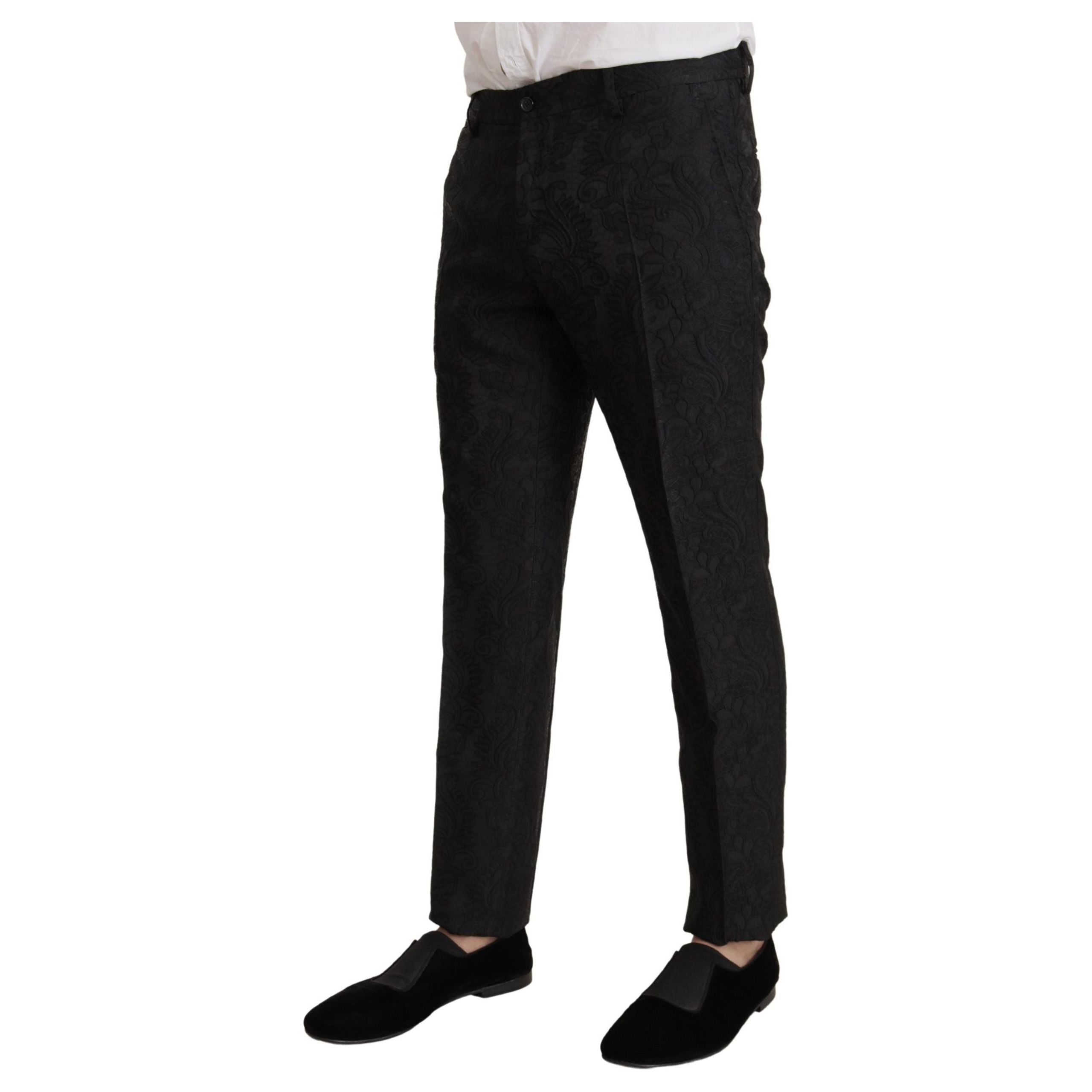 Dolce & Gabbana Black Glitter Fabric Martini Suit Set