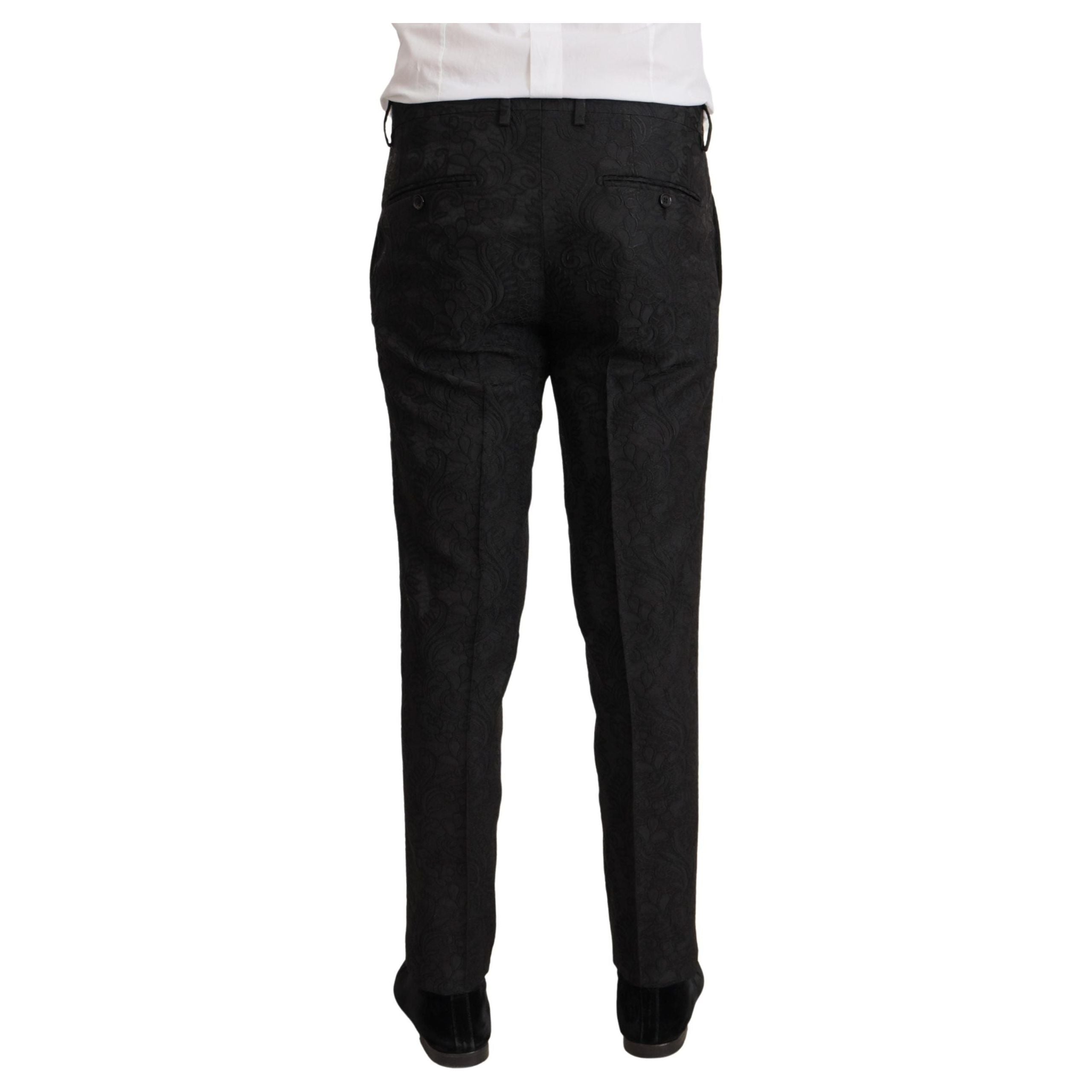 Dolce & Gabbana Black Glitter Fabric Martini Suit Set