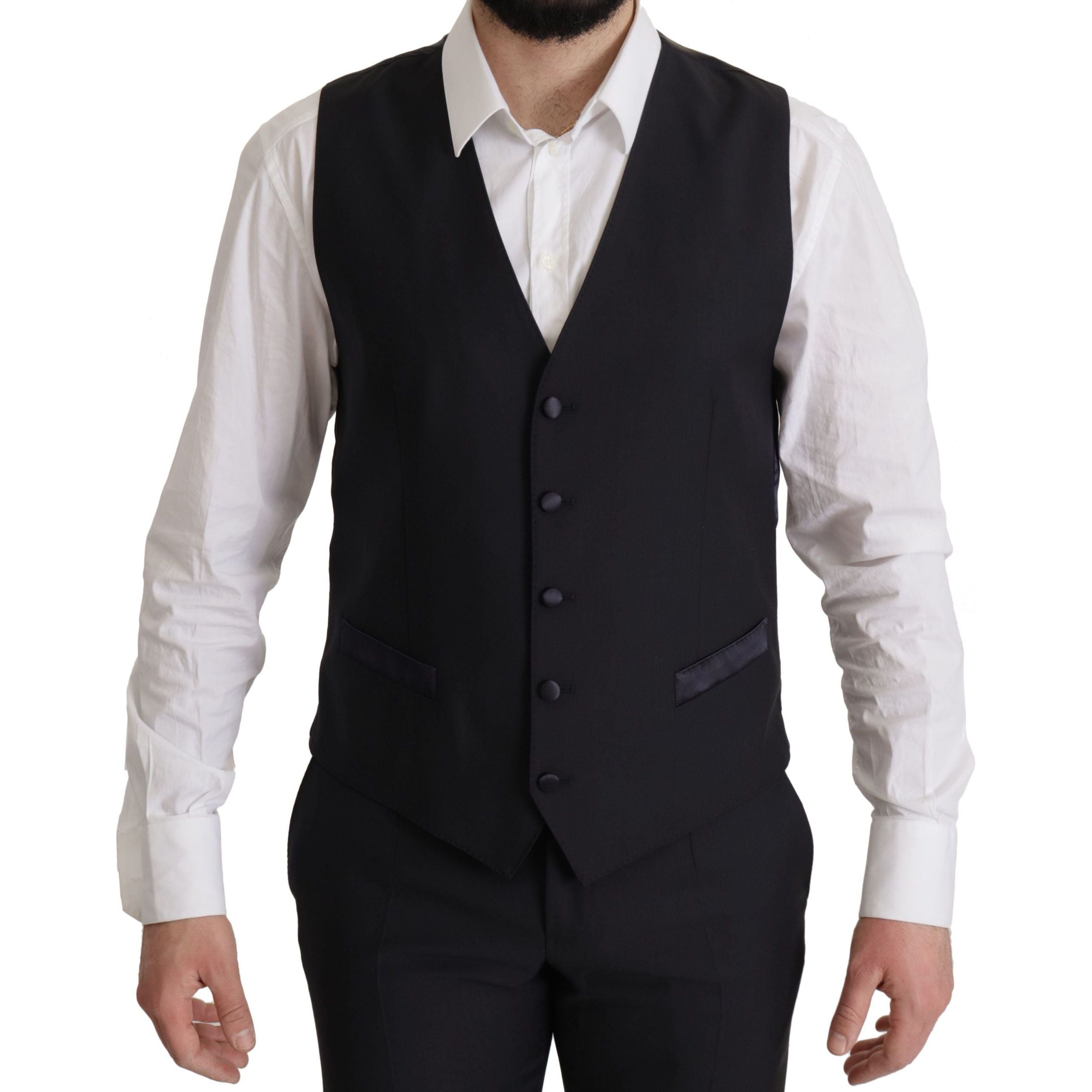 Dolce & Gabbana Black Wool Blend Three-Piece Suit