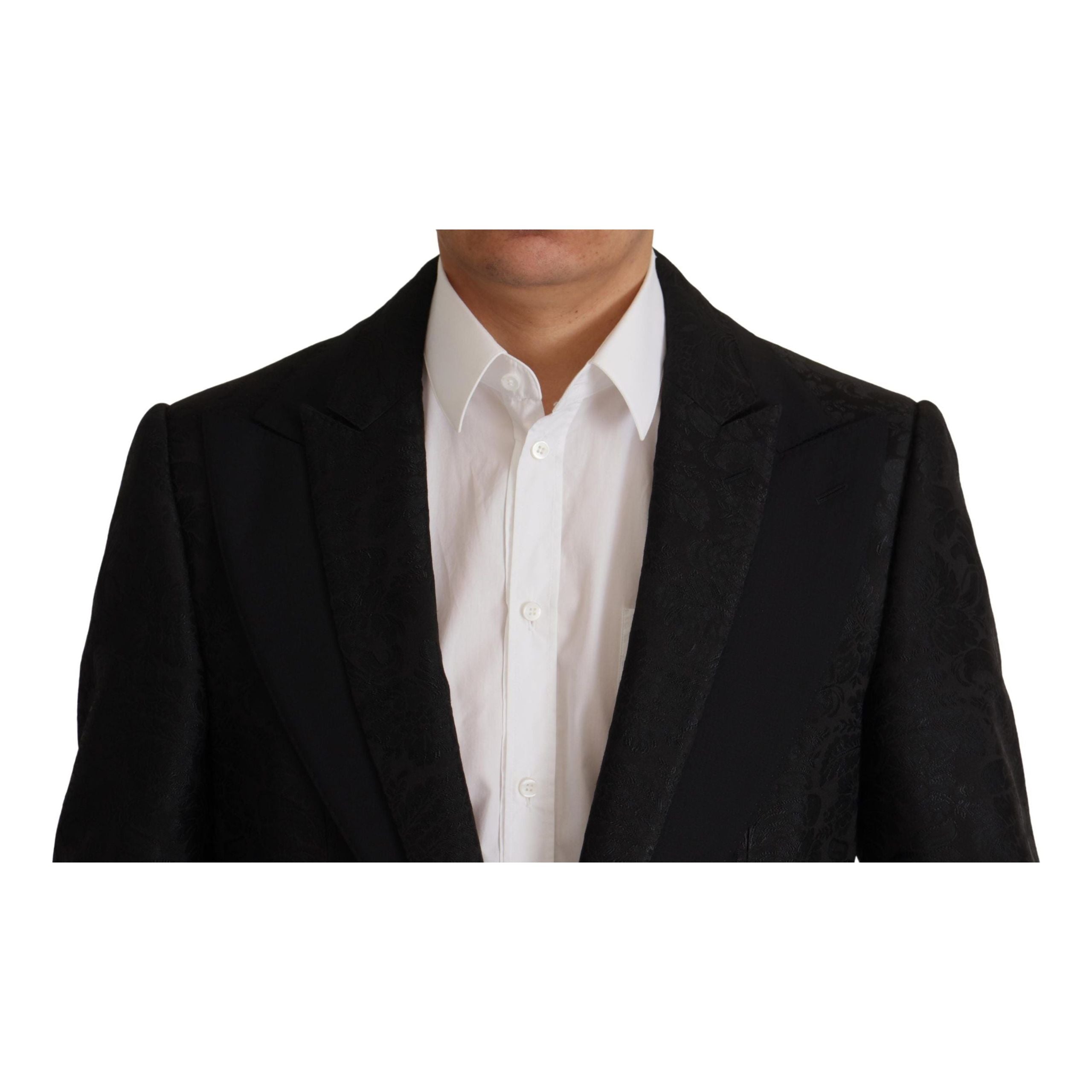 Dolce & Gabbana Black Silk Two-Piece Martini Suit