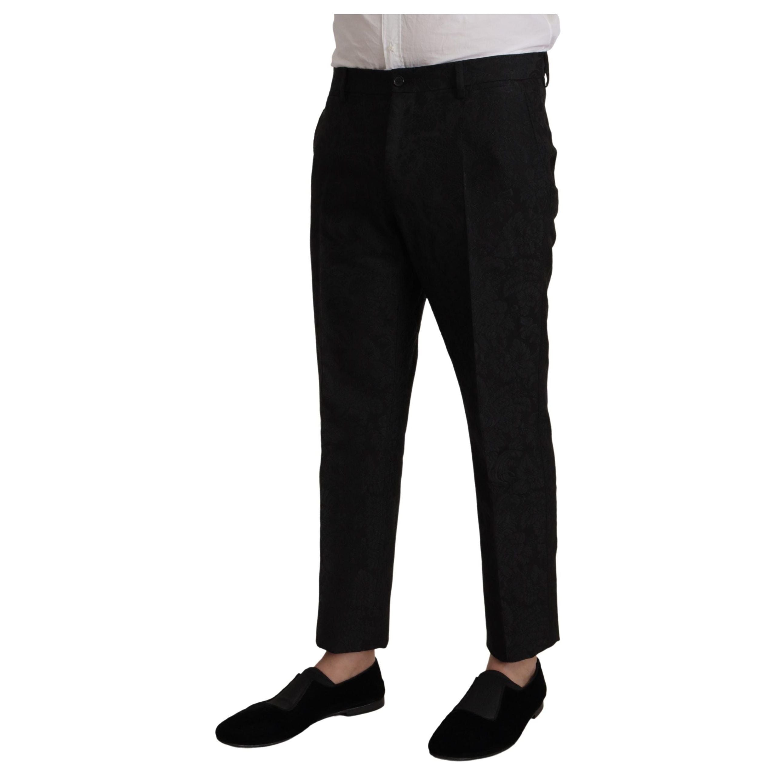 Dolce & Gabbana Black Silk Two-Piece Martini Suit