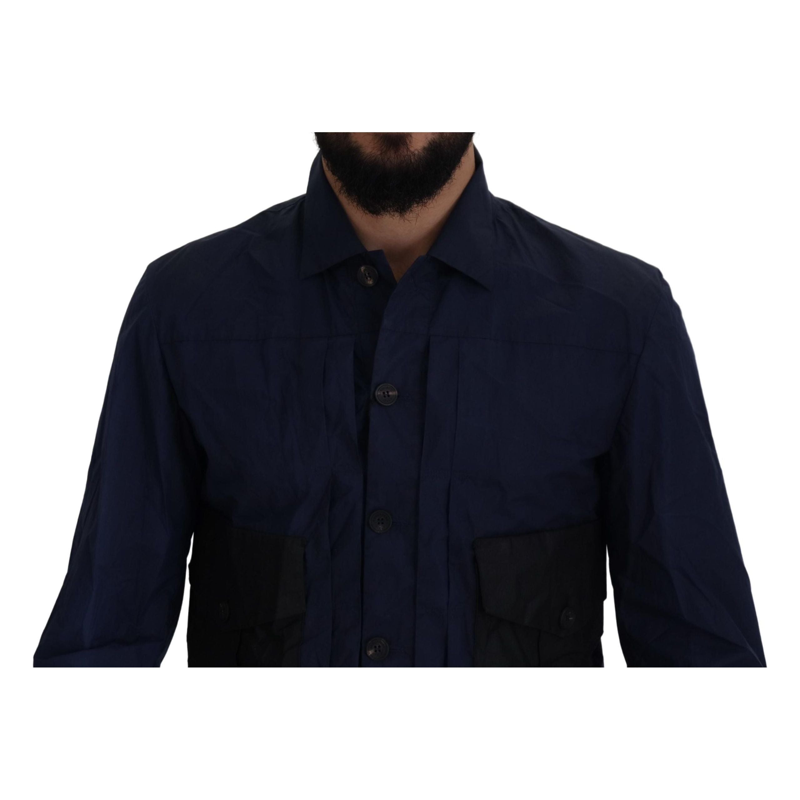 Dsquared² Svelte Dark Blue Cotton Shirt for Elevated Style