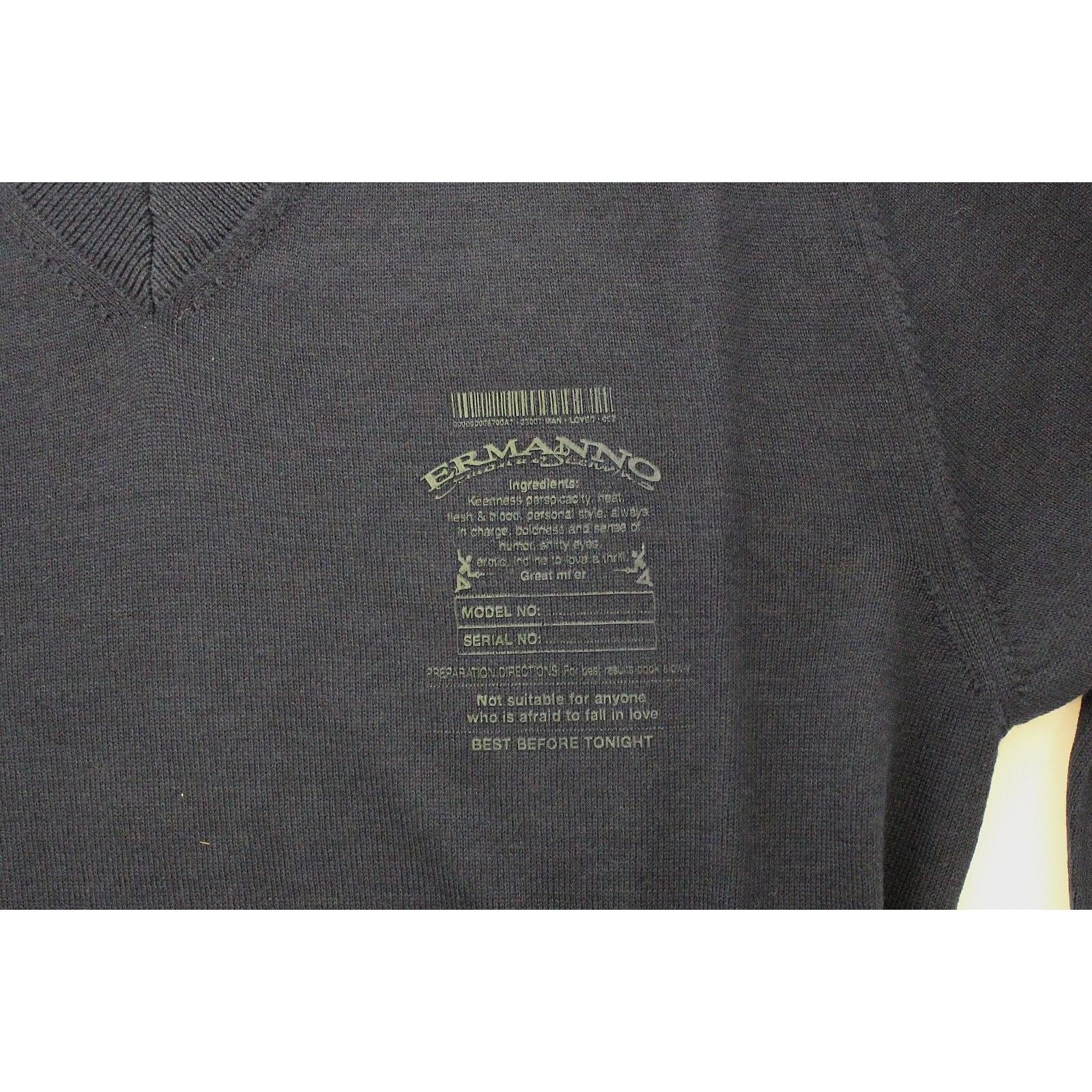 Ermanno Scervino Blue Wool Blend V-Neck Pullover