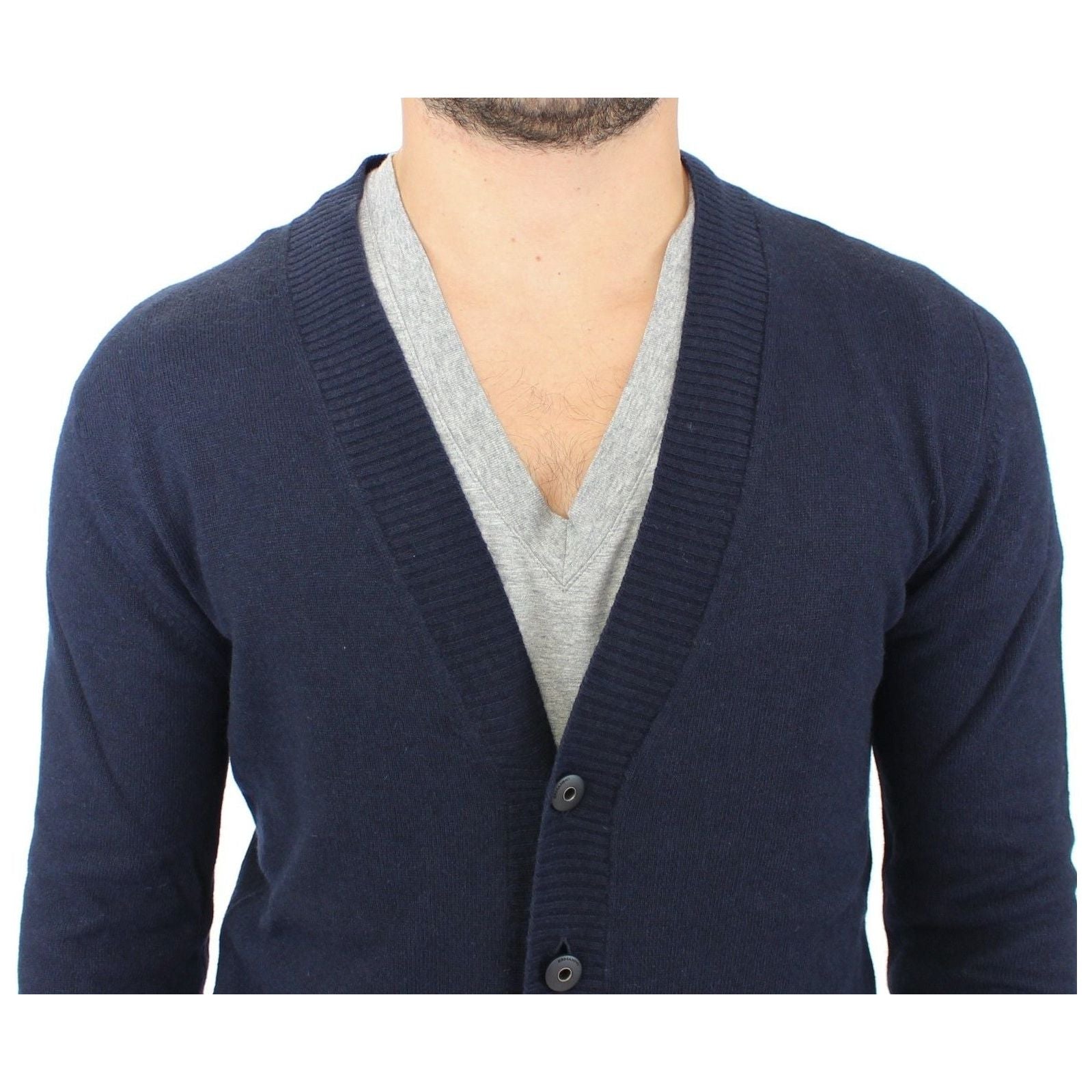 Ermanno Scervino Chic Blue Wool Blend Cardigan Sweater