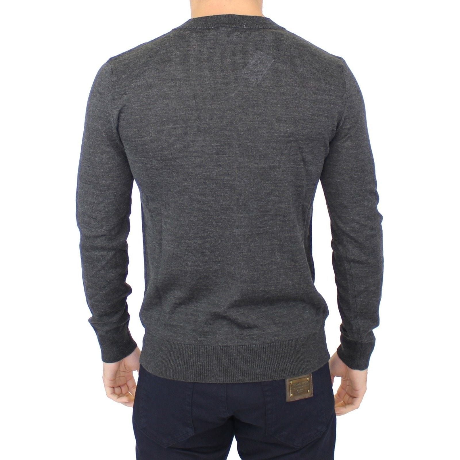 Ermanno Scervino Chic Gray Wool Blend Pullover Sweater